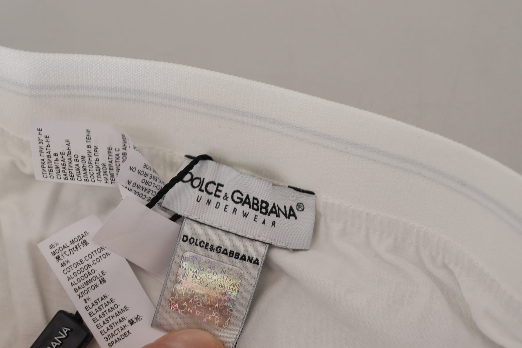 Dolce & Gabbana White Cotton Blend Regular Boxer Underwear | Regal Royce