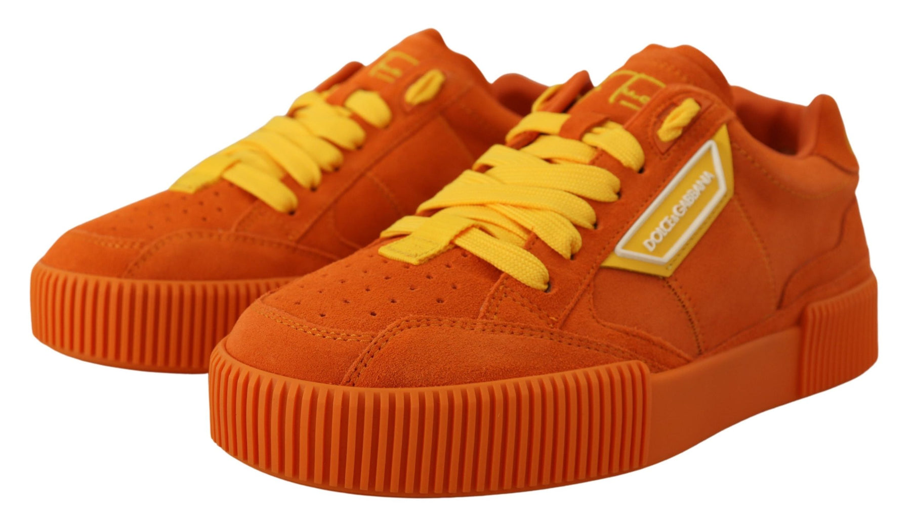 Dolce & Gabbana Orange Leather P.j. Tucker Sneakers Shoes | Regal Royce
