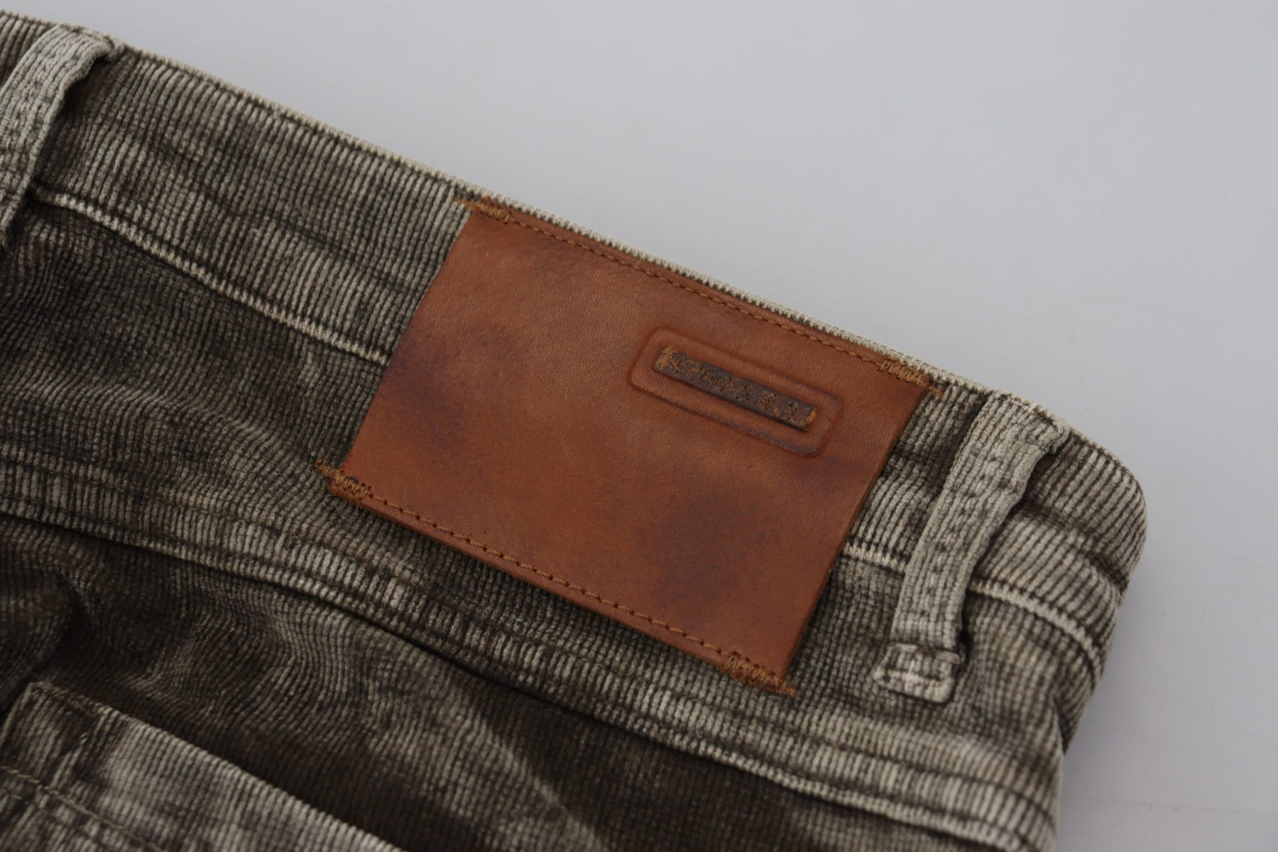 Acht Gray Washed Cotton Corduroy Slim Fit Men Jeans | Regal Royce