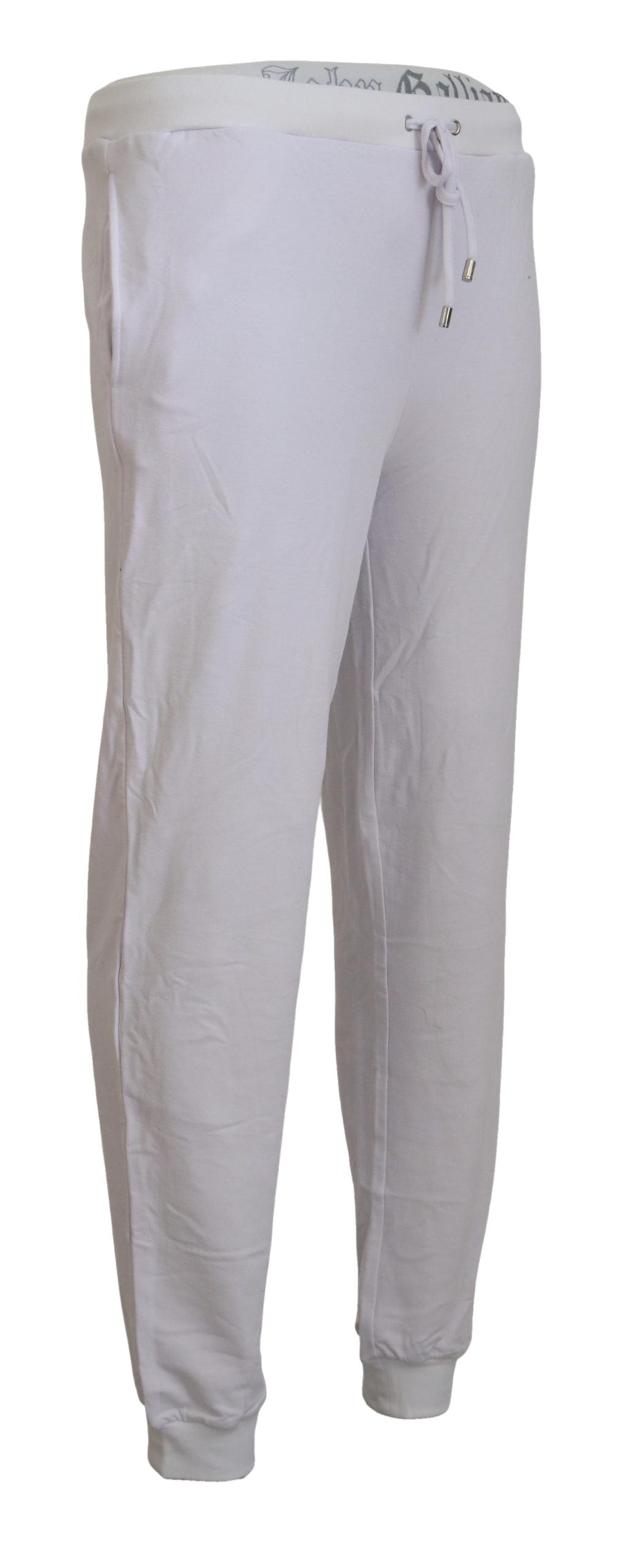 John Galliano White Cotton Logo Mens Jogger Pants | Regal Royce