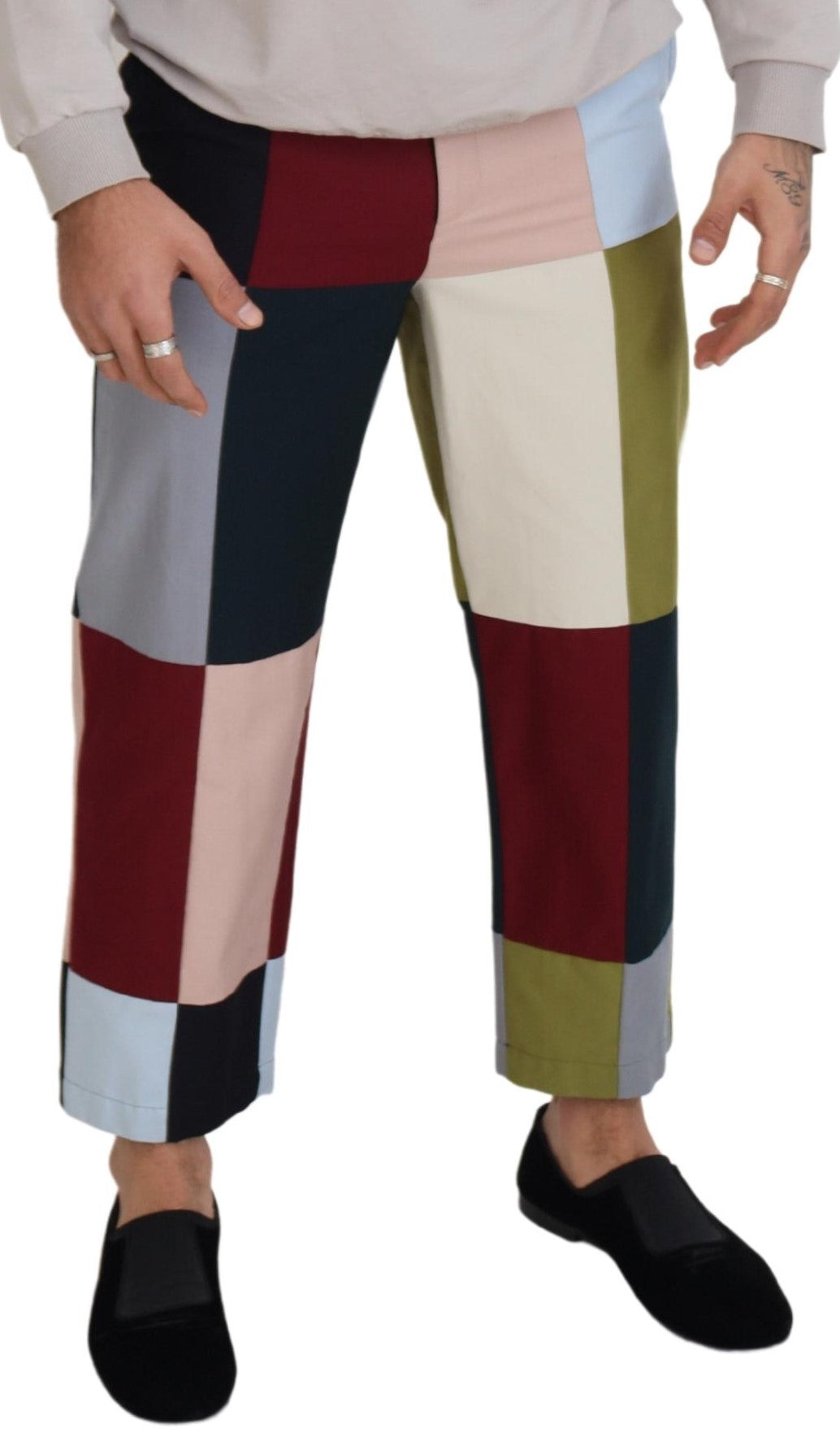 Dolce & Gabbana Multicolor Cotton Patchwork Pants | Regal Royce