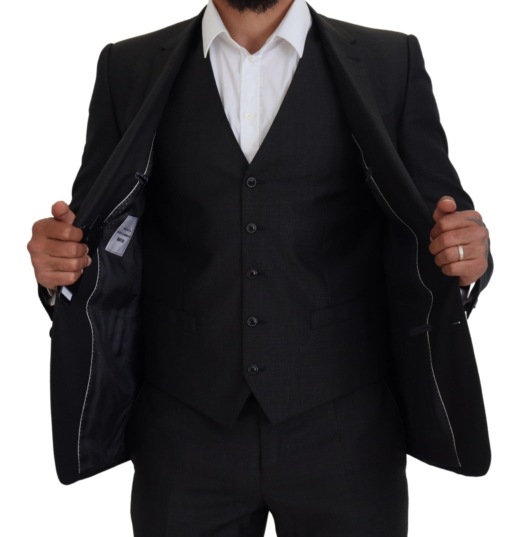 Dolce & Gabbana Gray MARTINI 3 Piece Slim Fit Suit | Regal Royce