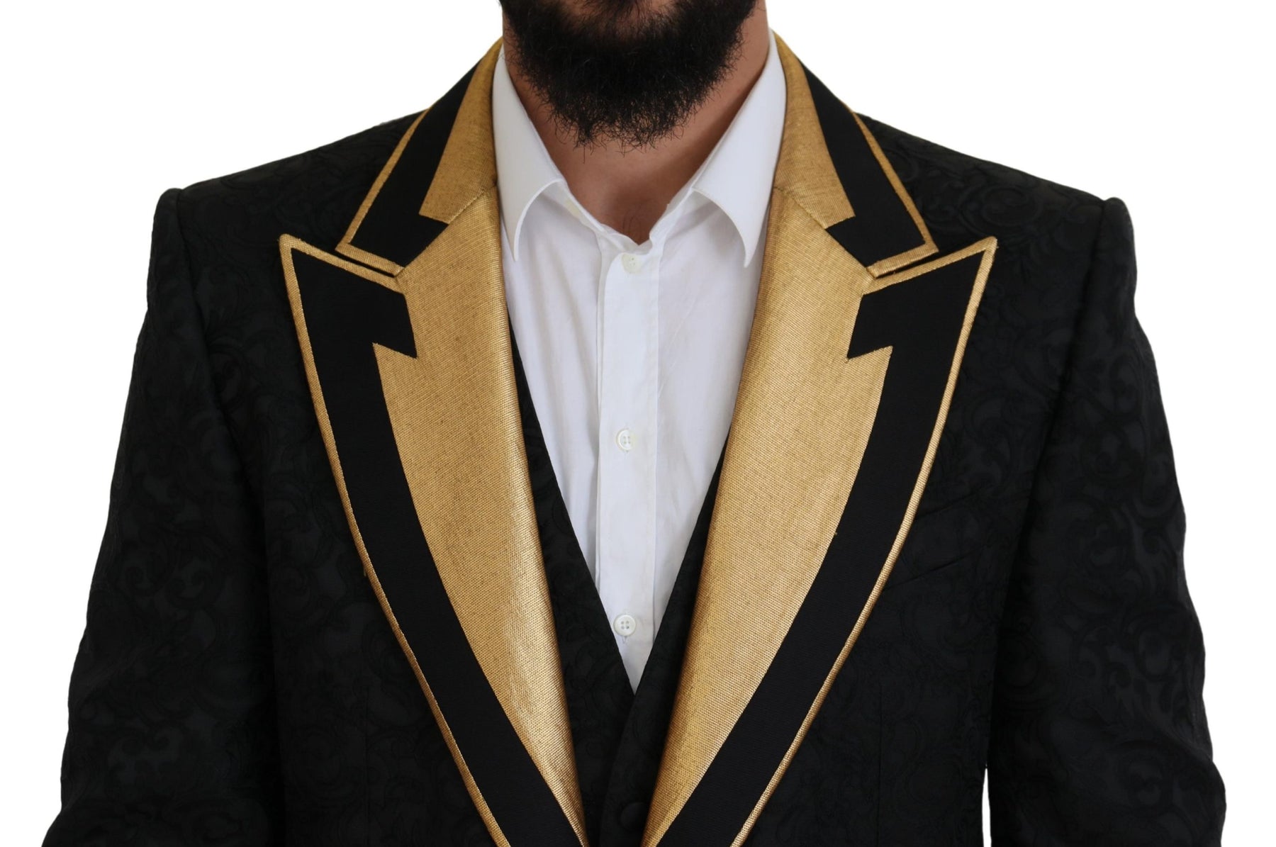 Dolce & Gabbana Black Gold Fantasy Tuxedo Slim Fit Suit | Regal Royce