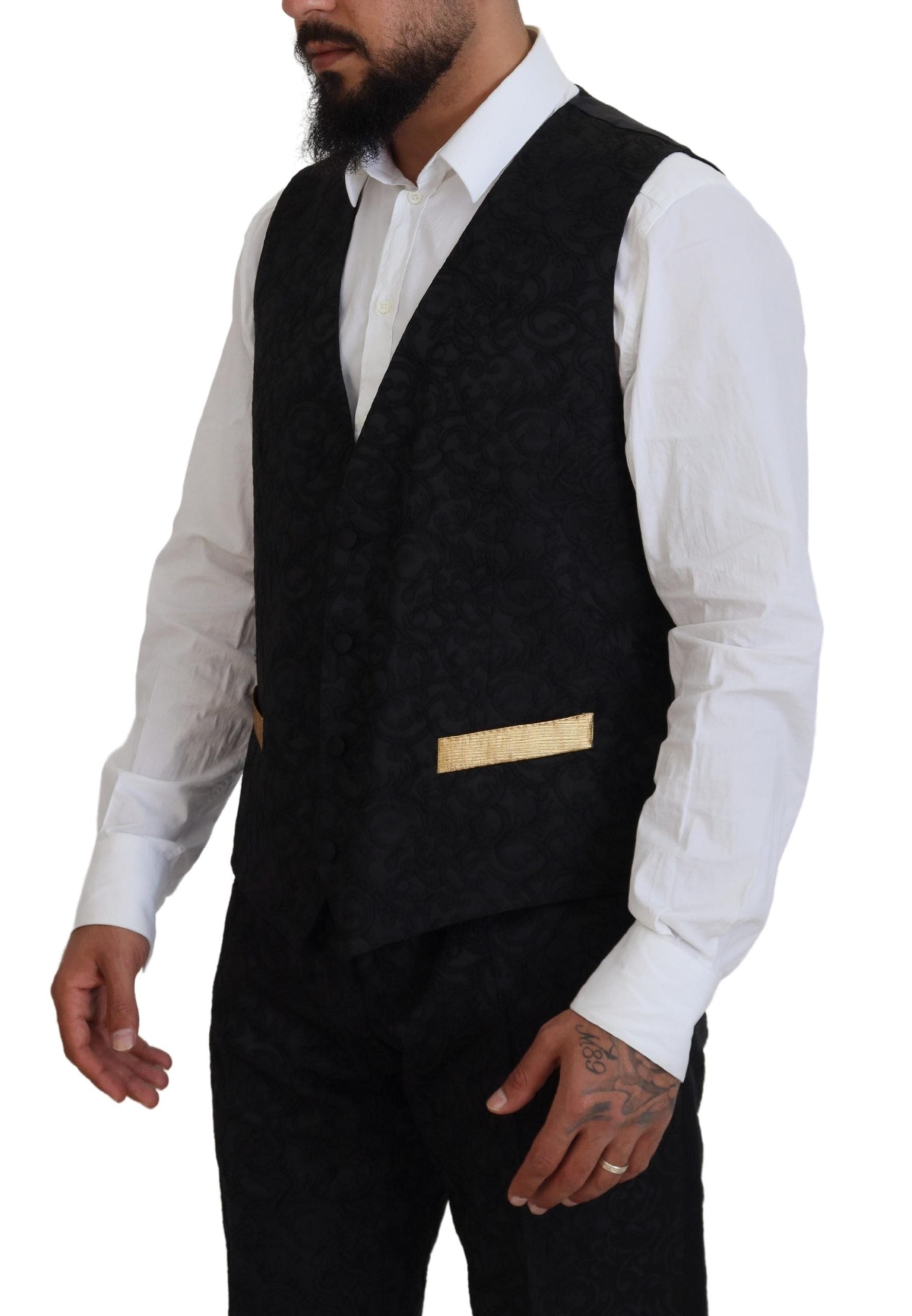 Dolce & Gabbana Black Gold Fantasy Tuxedo Slim Fit Suit | Regal Royce