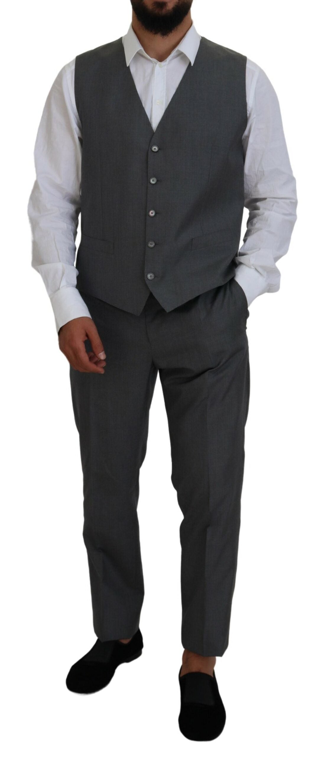 Dolce & Gabbana Gray MARTINI 3 Piece Slim Fit Suit | Regal Royce