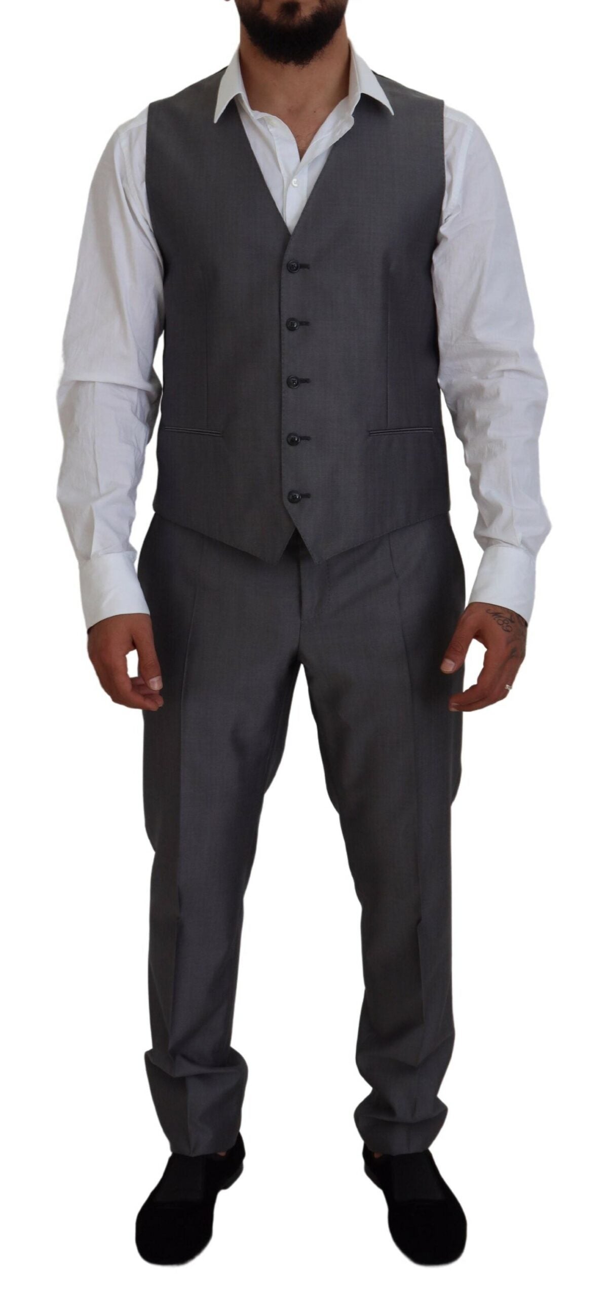 Dolce & Gabbana Gray SICILIA 3 Piece Slim Fit Suit | Regal Royce