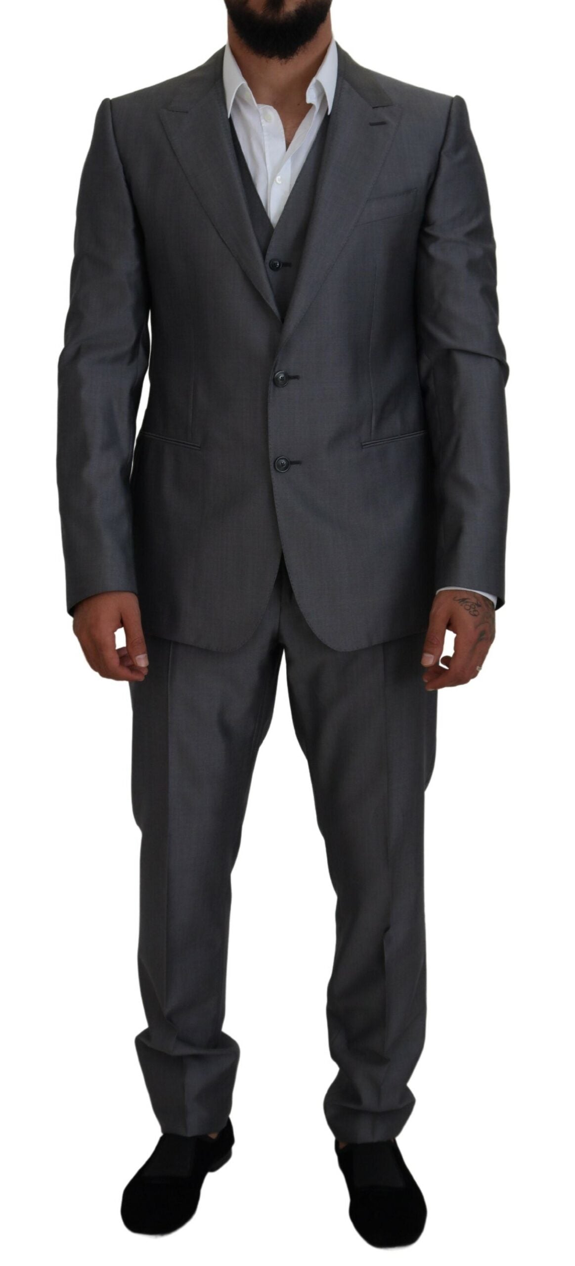 Dolce & Gabbana Gray SICILIA 3 Piece Slim Fit Suit | Regal Royce