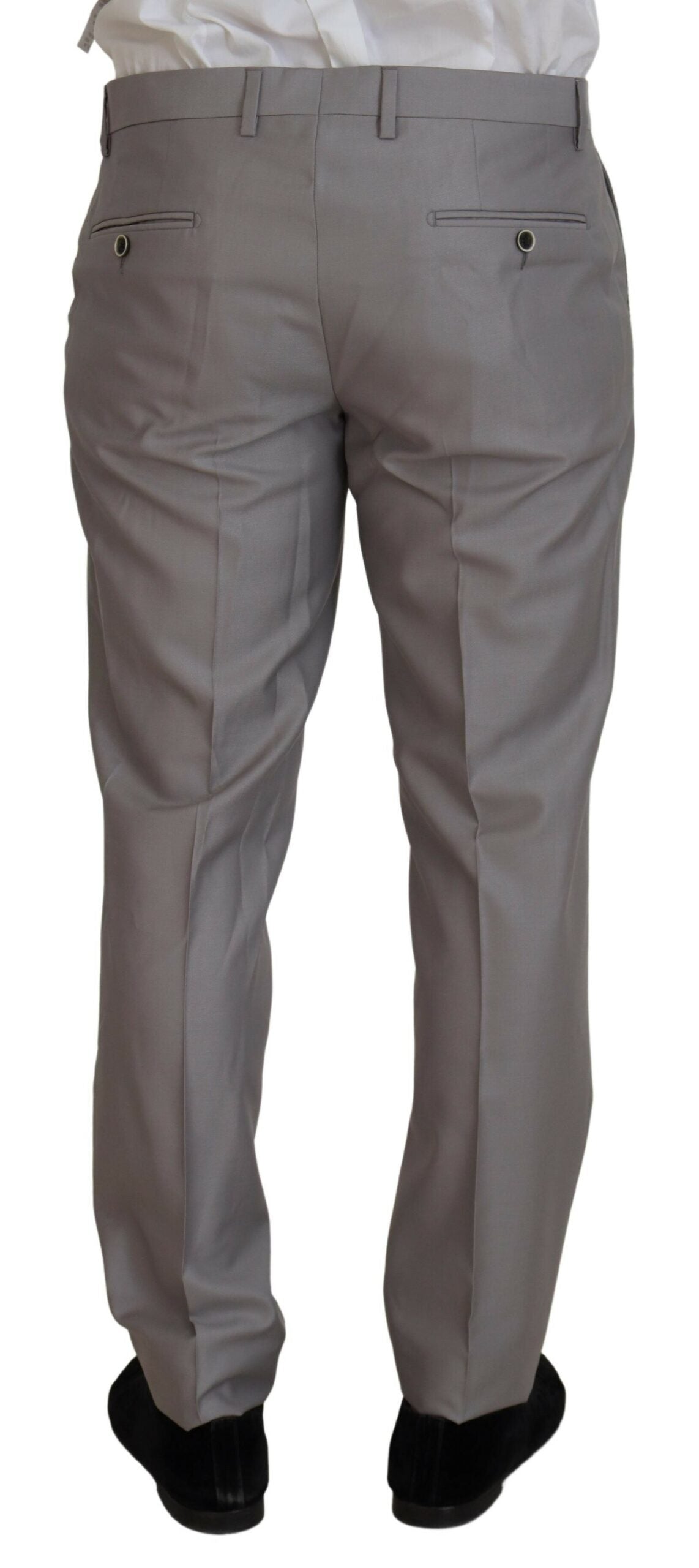 Dolce & Gabbana Silver Wool Silk 3 Piece Slim Fit Suit | Regal Royce