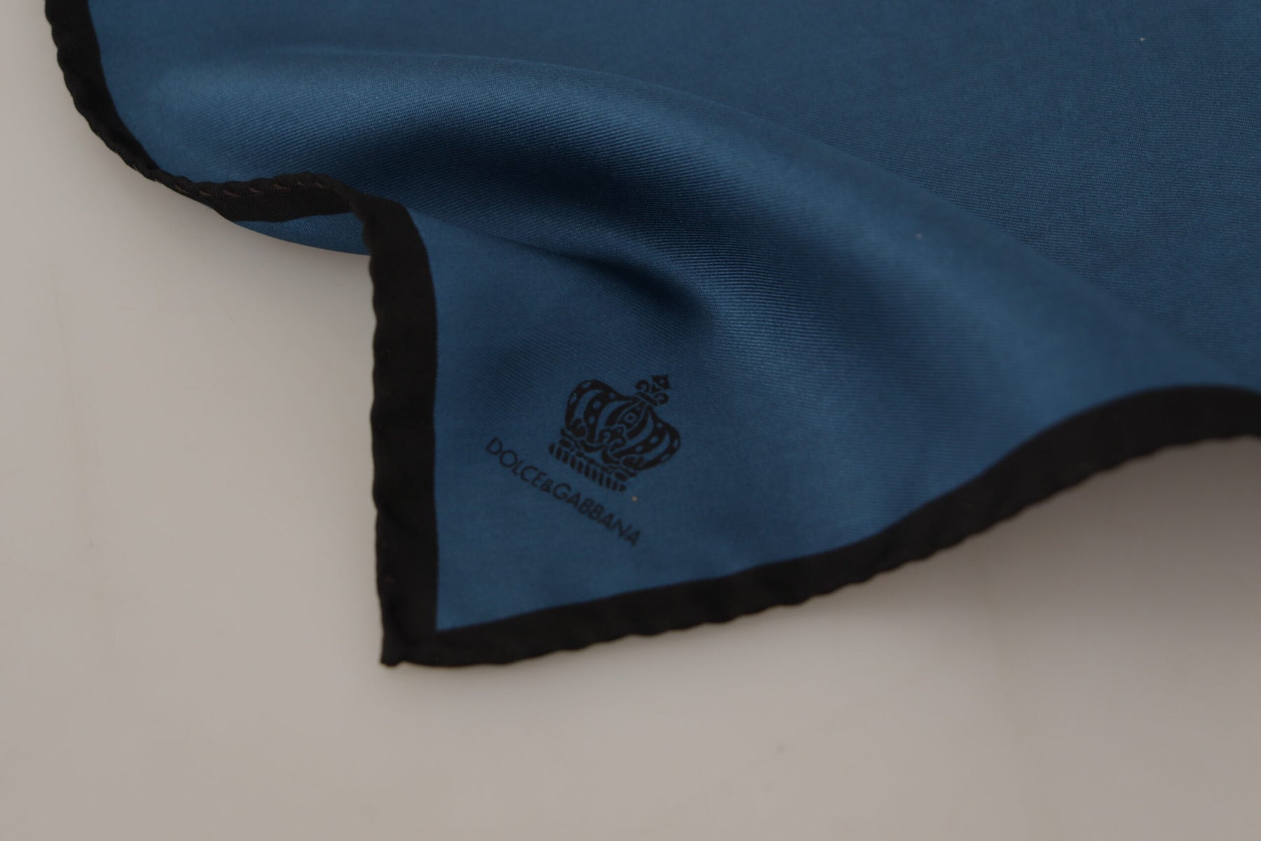 Dolce & Gabbana Black Blue DG Crown Printed Square Handkerchief Scarf | Regal Royce