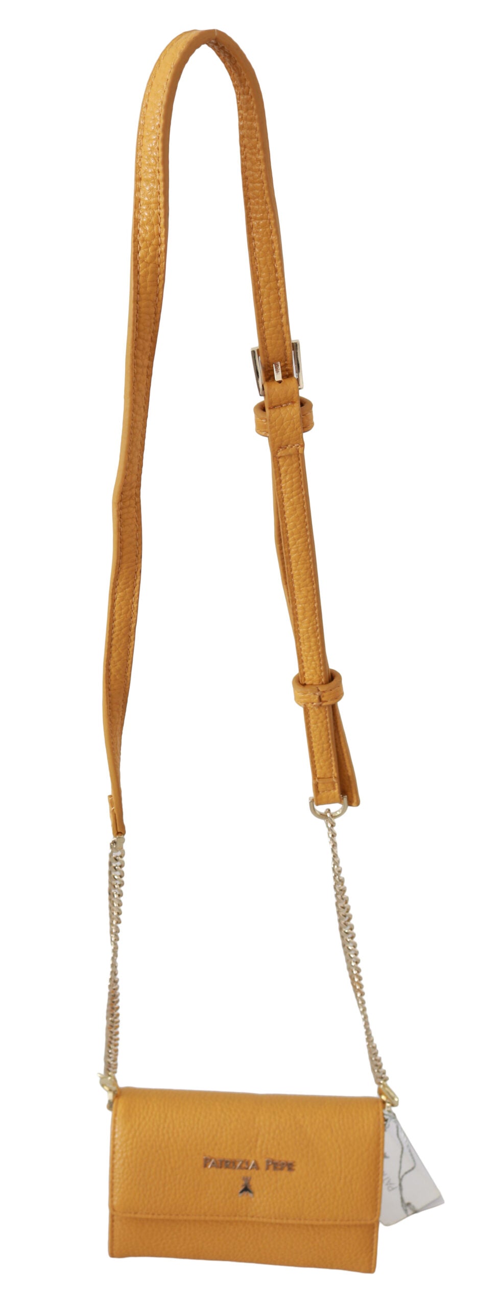 Patrizia Pepe Yellow Logo Leather Shoulder Strap Sling Bag | Regal Royce