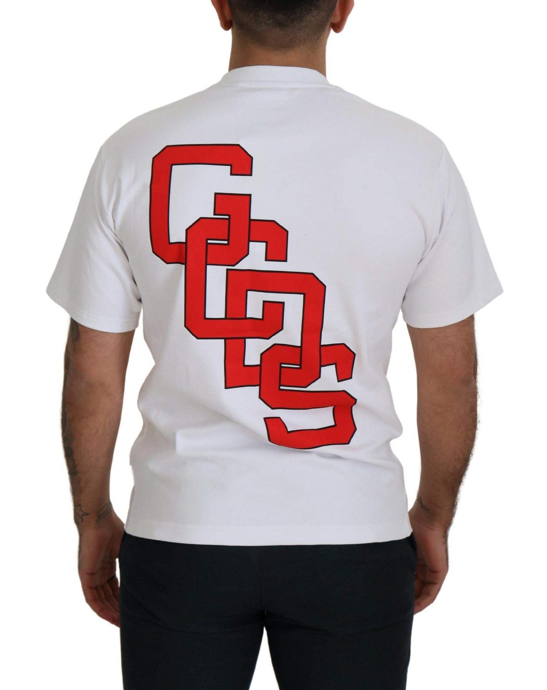 GCDS White Logo Print Cotton Short Sleeves T-shirt | Regal Royce