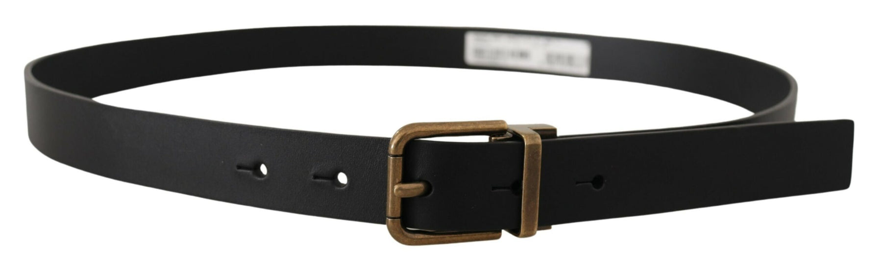 Dolce & Gabbana Black Leather Brass Metal Box Buckle Belt | Regal Royce