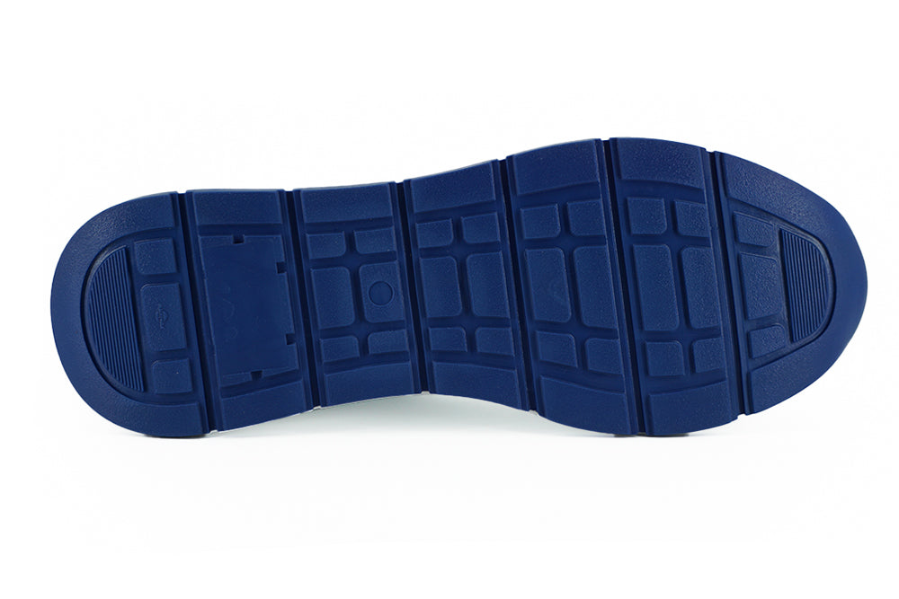 Versace Blue and White Calf Leather Sneakers | Regal Royce