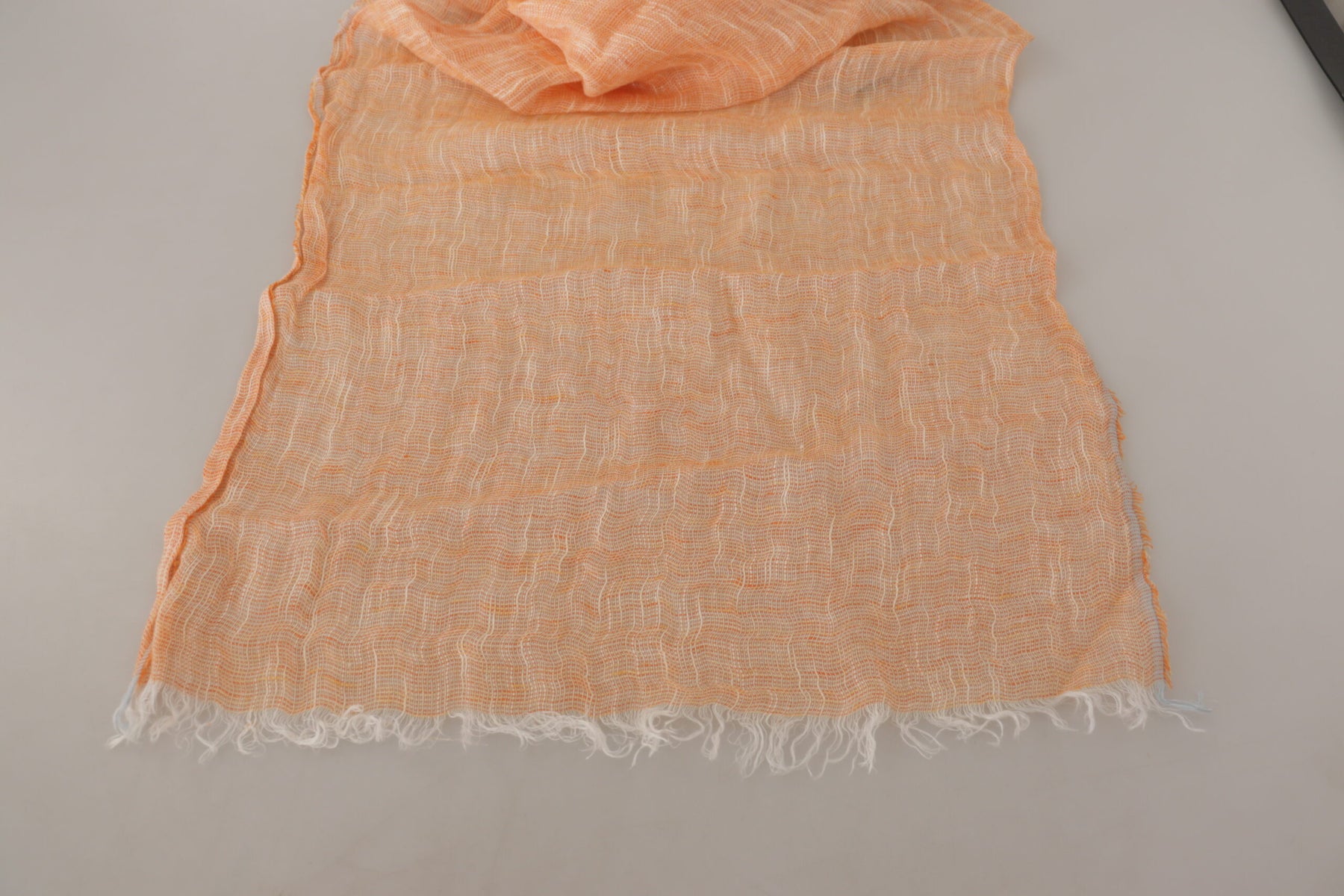 Malo Peach Linen Knitted Shawl Wrap Fringes Scarf | Regal Royce