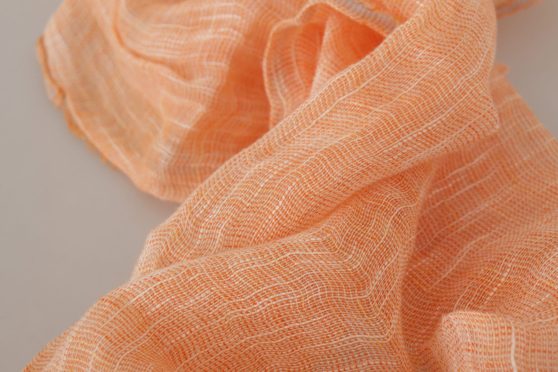 Malo Peach Linen Knitted Shawl Wrap Fringes Scarf | Regal Royce