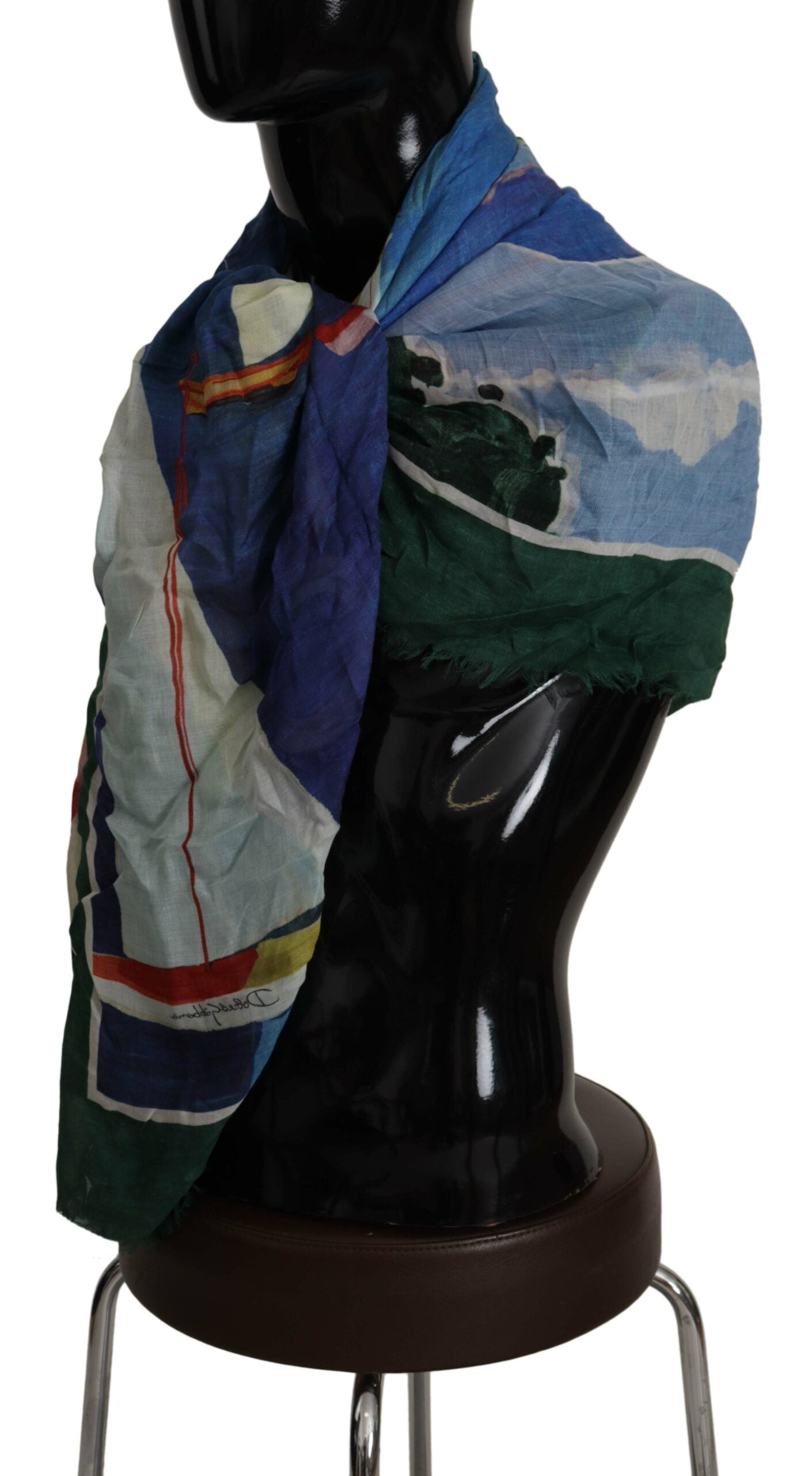 Dolce & Gabbana Multicolor Sorrento DG Shawl Fringe Scarf | Regal Royce