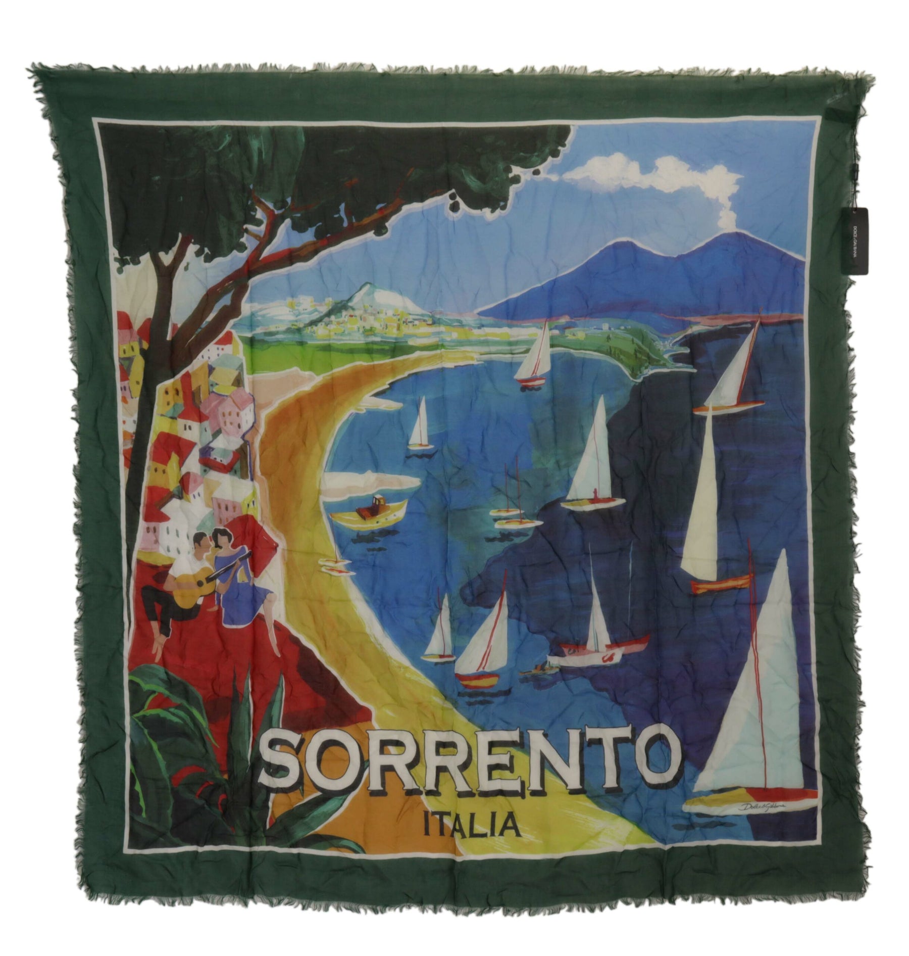 Dolce & Gabbana Multicolor Sorrento DG Shawl Fringe Scarf | Regal Royce