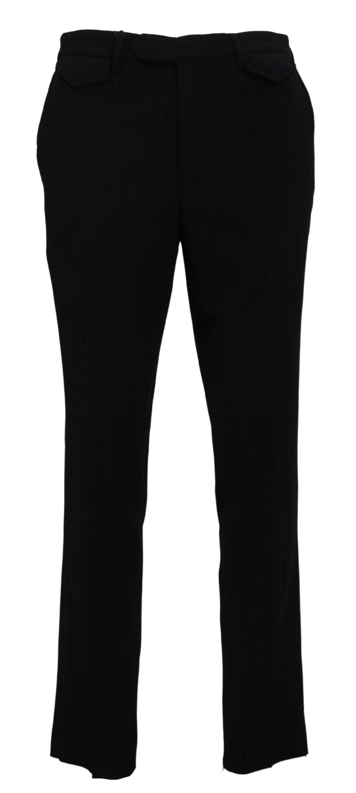 BENCIVENGA Black Cotton Straight Fit Men Formal Pants | Regal Royce