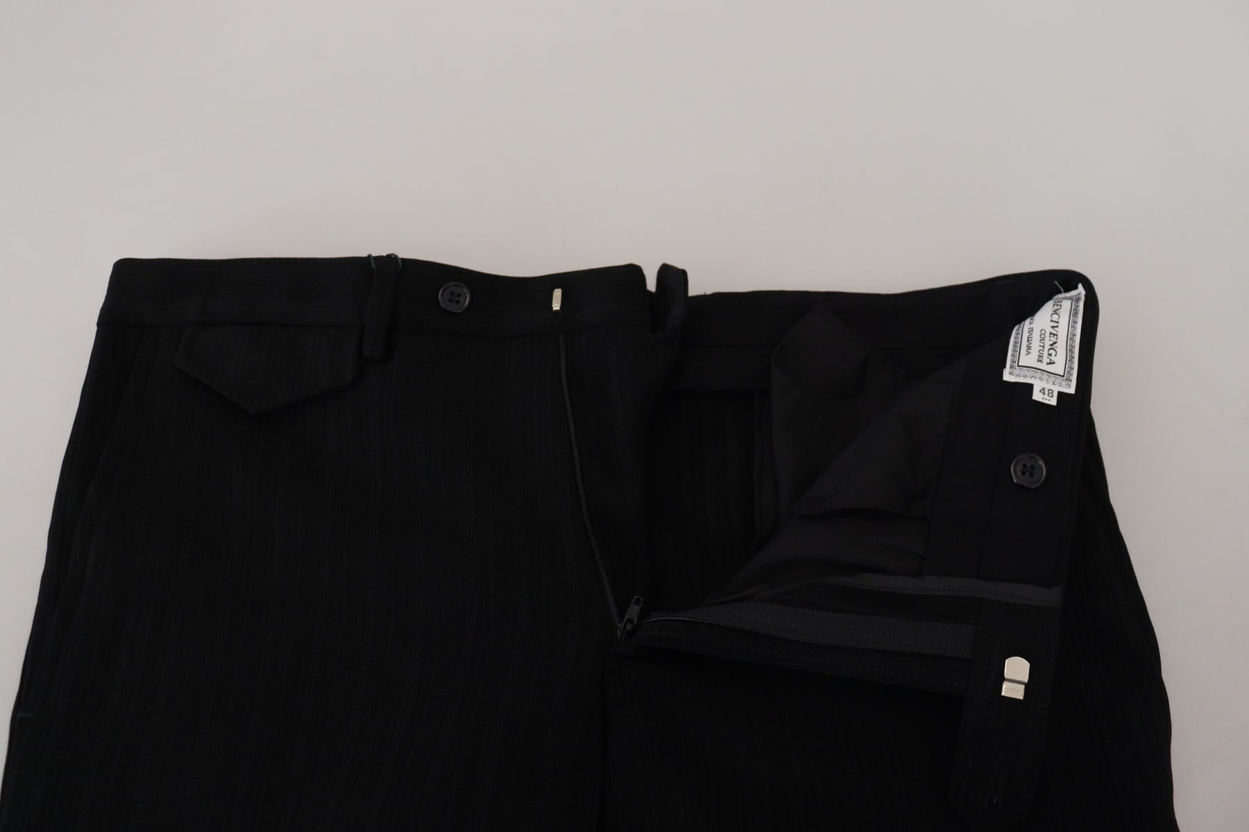 BENCIVENGA Black Cotton Straight Fit Men Formal Pants | Regal Royce