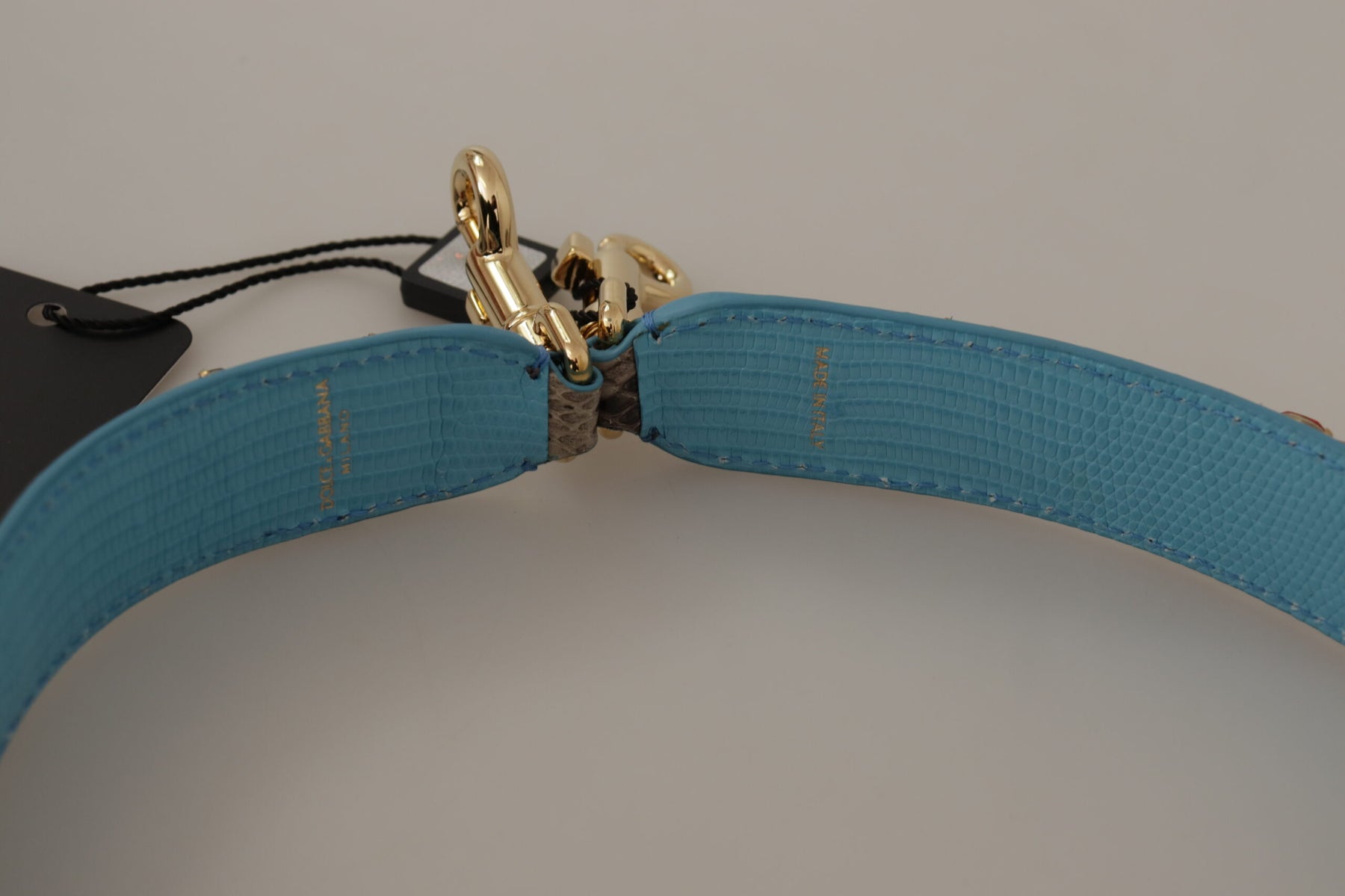 Dolce & Gabbana Brown Exotic Leather Crystals Shoulder Strap | Regal Royce