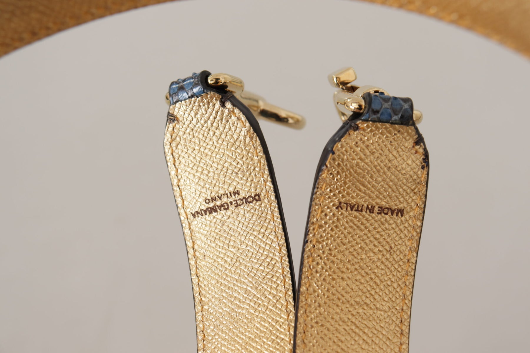 Dolce & Gabbana Blue Exotic Leather Crystals Shoulder Strap | Regal Royce