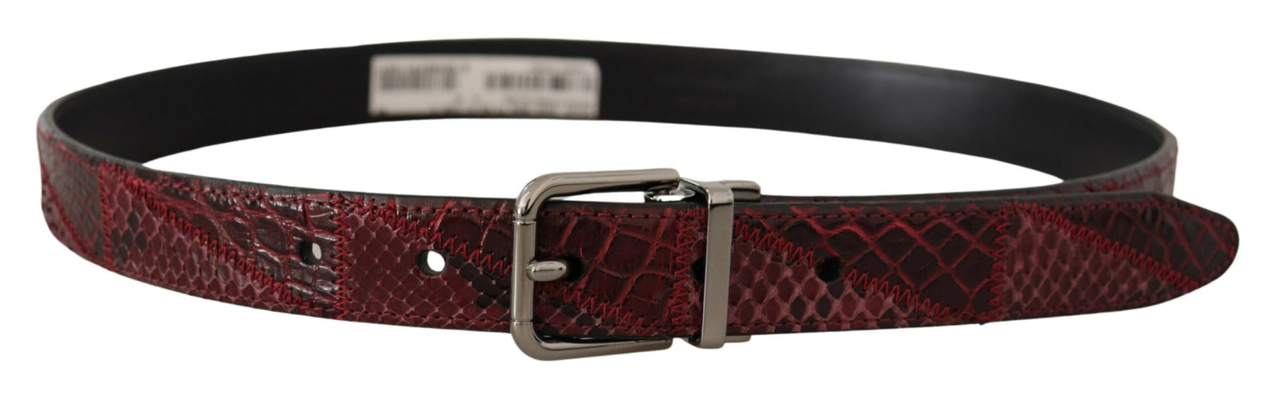 Dolce & Gabbana Red Exotic Leather Metal Logo Buckle Belt | Regal Royce