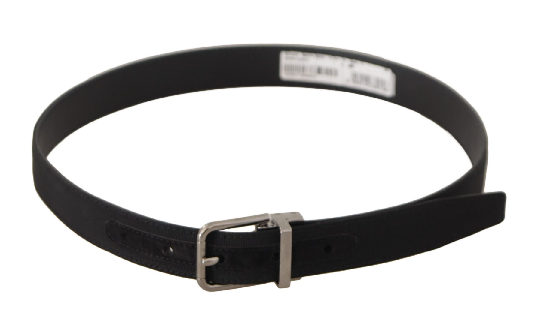 Dolce & Gabbana Black Canvas Leather Silver Tone Metal Buckle Belt | Regal Royce