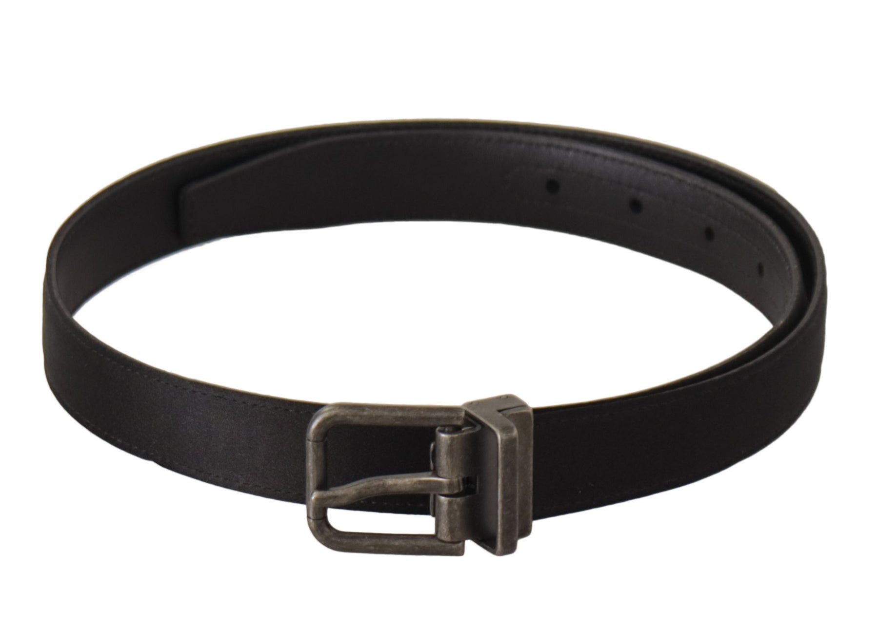 Dolce & Gabbana Black Calfskin Leather Vintage Metal Buckle Belt | Regal Royce