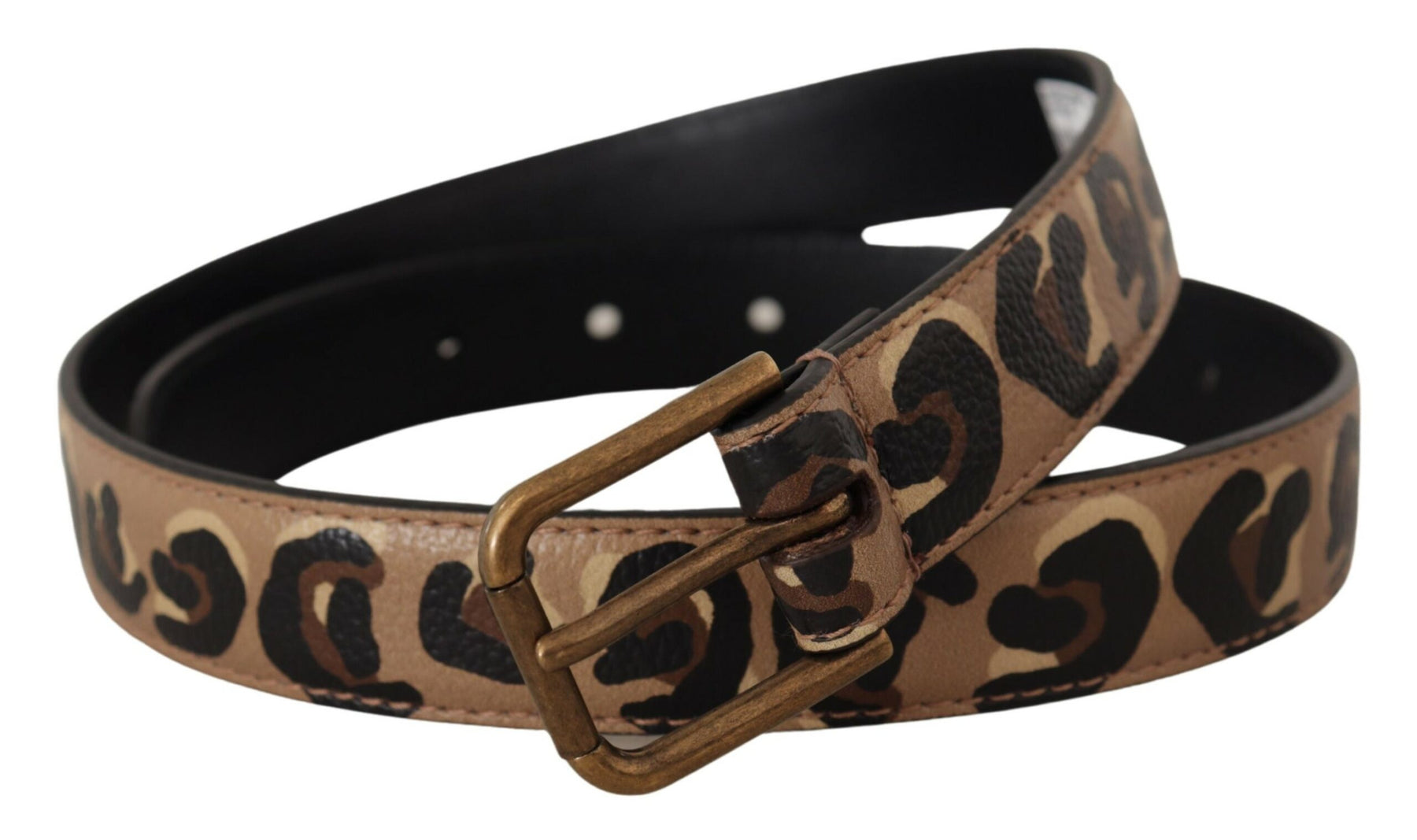 Dolce & Gabbana Brown Leopard Print Vintage Metal Waist Buckle Belt | Regal Royce