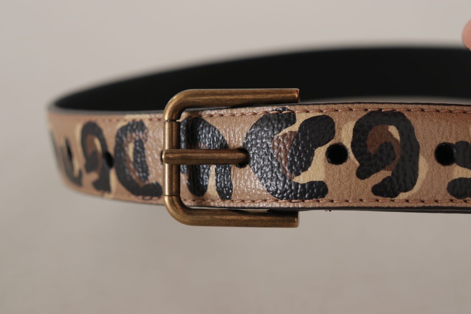 Dolce & Gabbana Brown Leopard Print Vintage Metal Waist Buckle Belt | Regal Royce