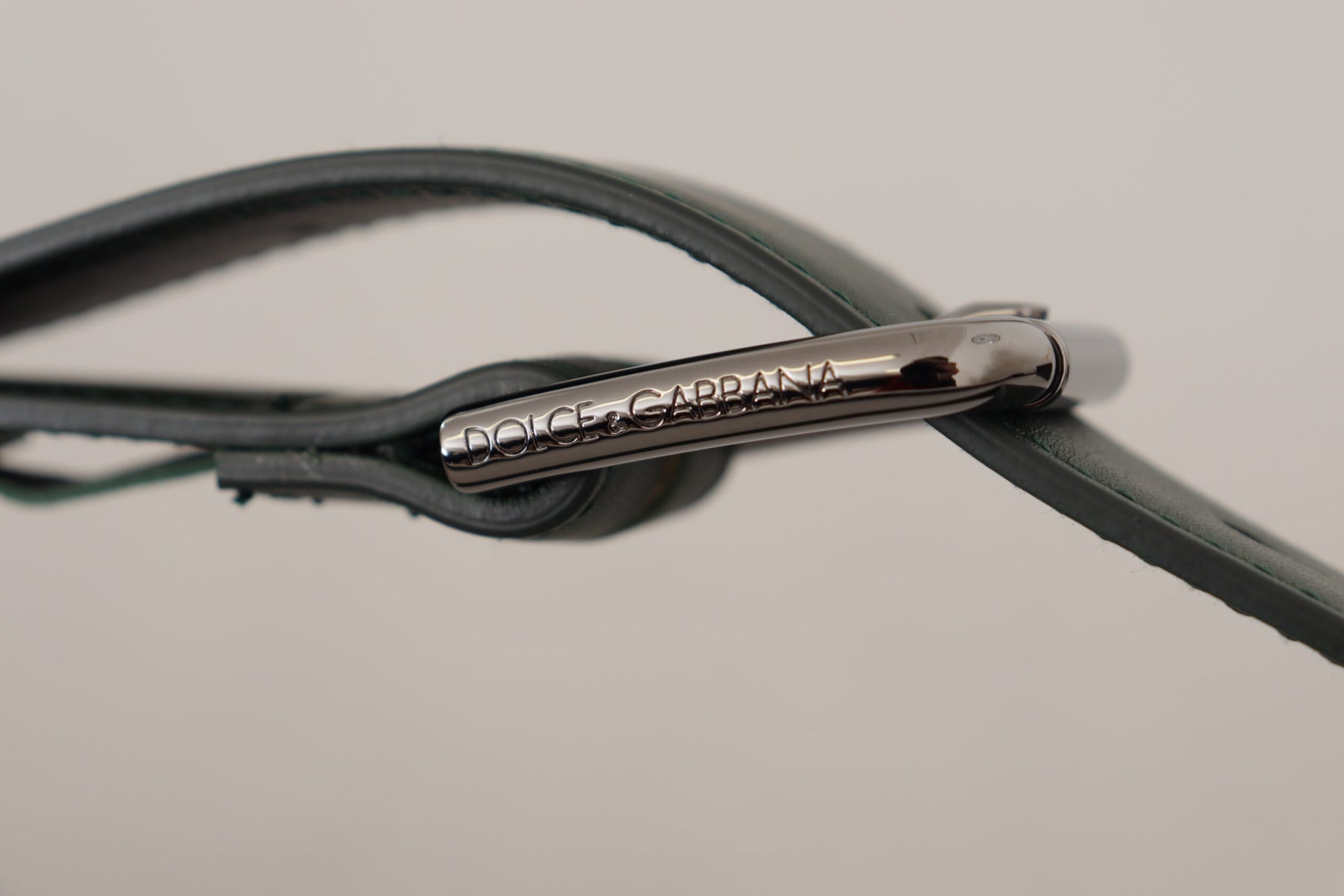 Dolce & Gabbana Army Green Leather Logo Metal Waist Buckle Belt | Regal Royce