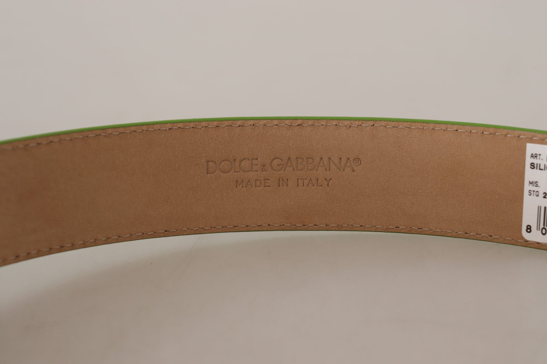 Dolce & Gabbana Green Leather Devotion Heart Micro Bag Headphones Belt | Regal Royce