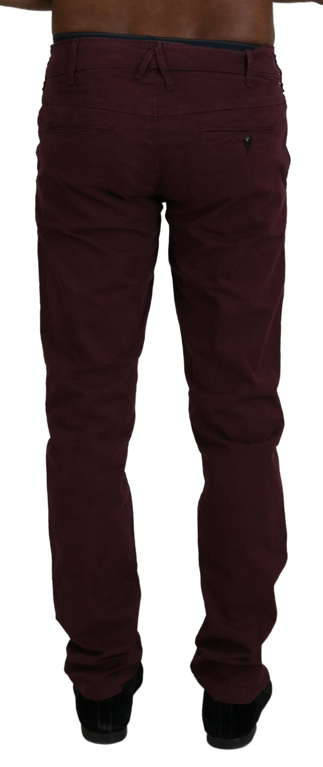 CYCLE Maroon Cotton Stretch Skinny Casual Men Pants | Regal Royce