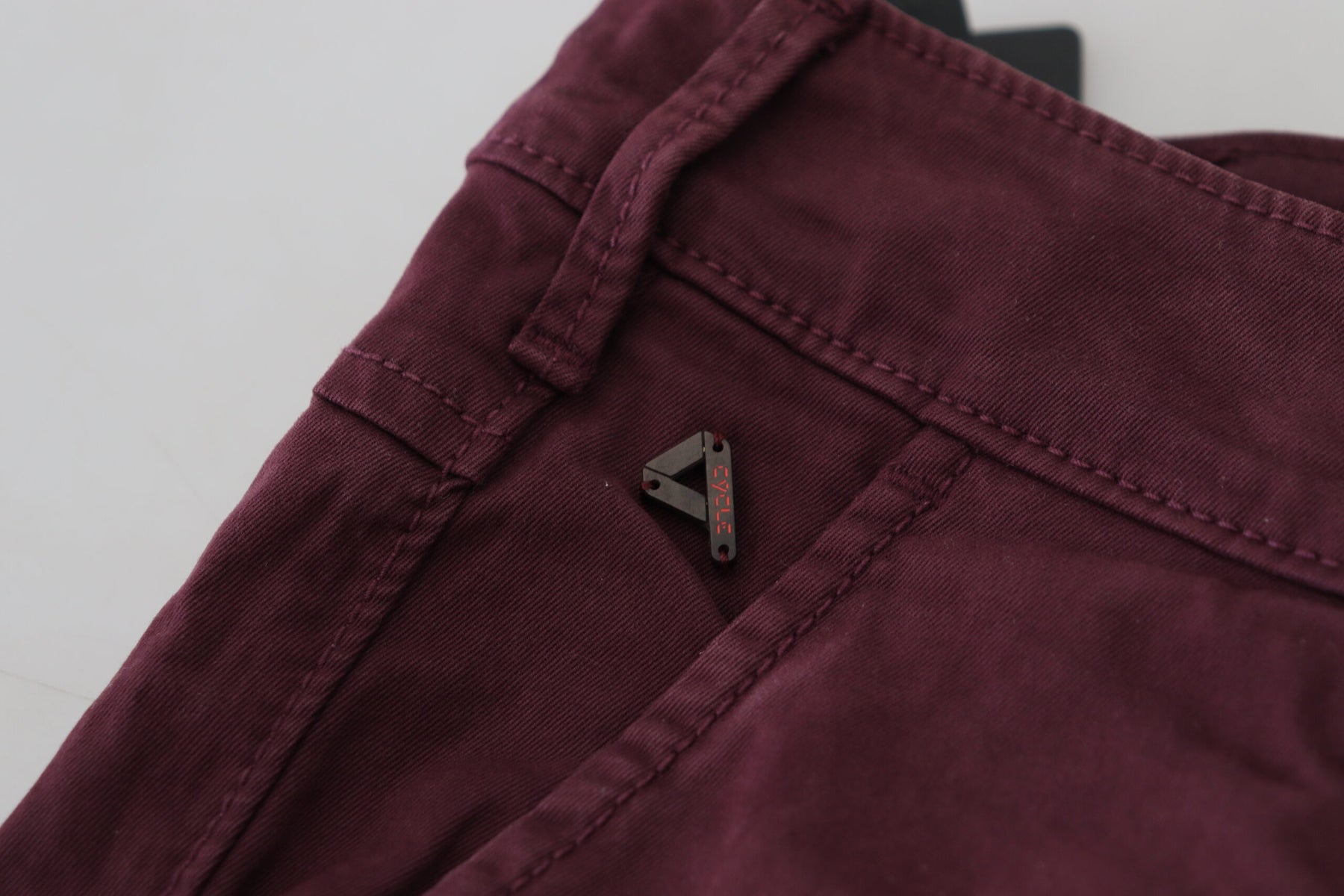 CYCLE Maroon Cotton Stretch Skinny Casual Men Pants | Regal Royce