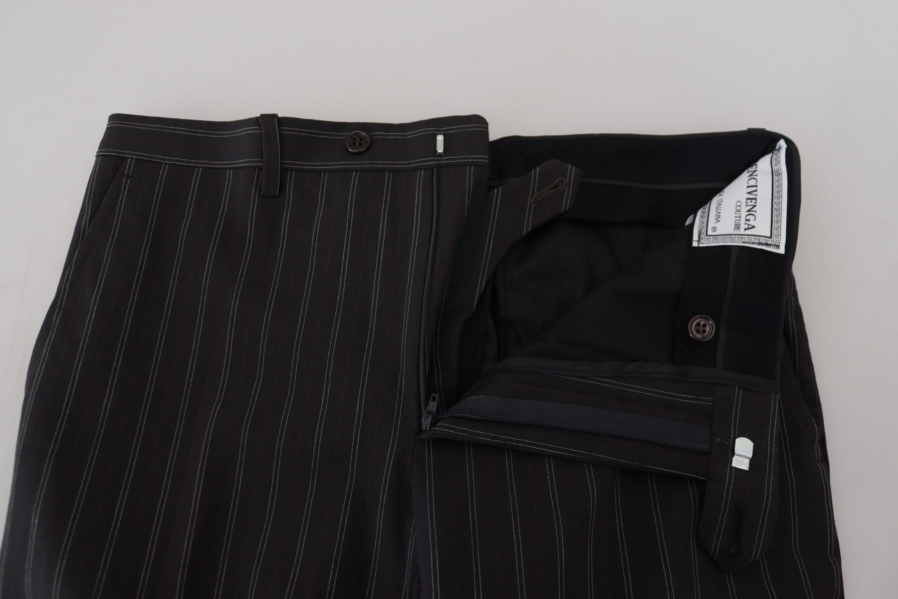 BENCIVENGA Black Stripes Viscose Dress Pants | Regal Royce