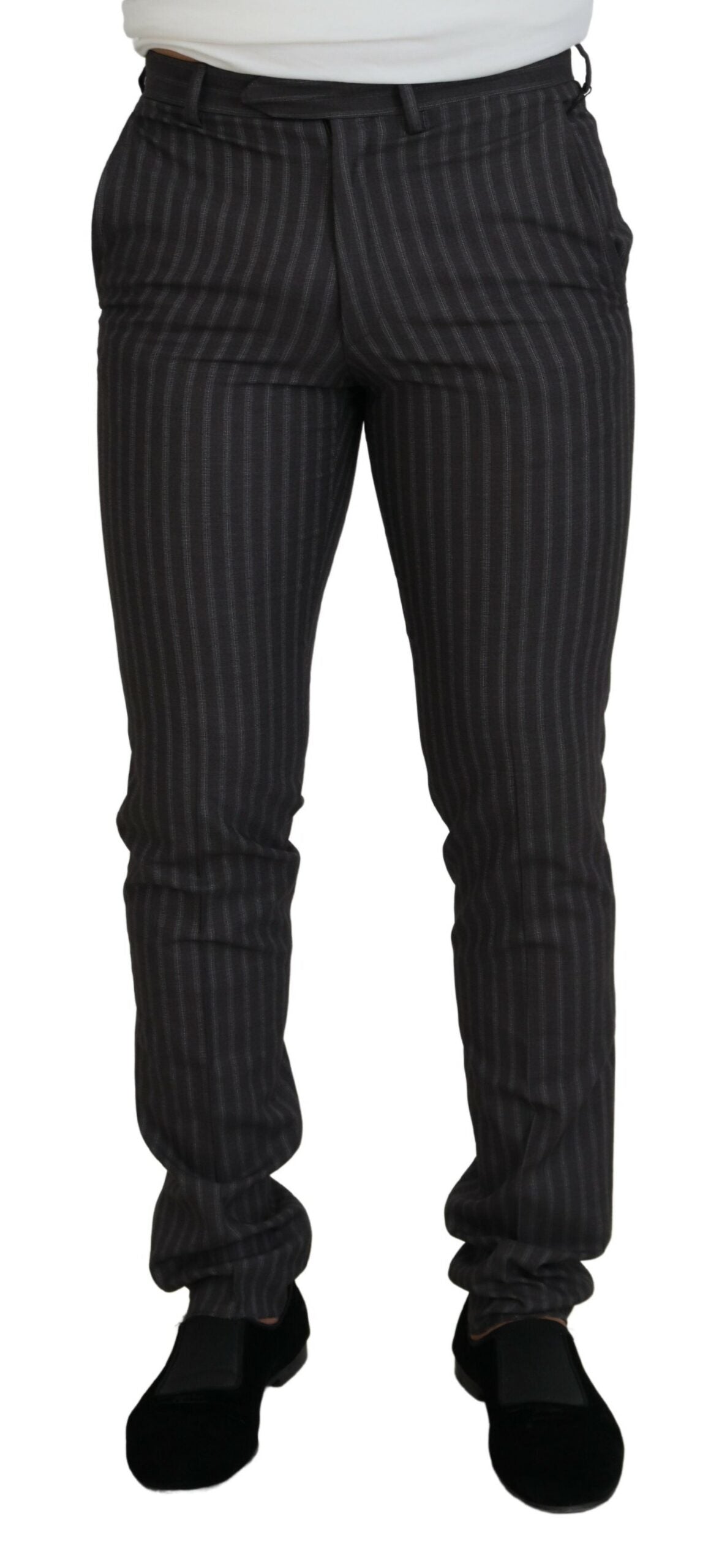 BENCIVENGA Brown Stripes Slim Fit Men Pants | Regal Royce