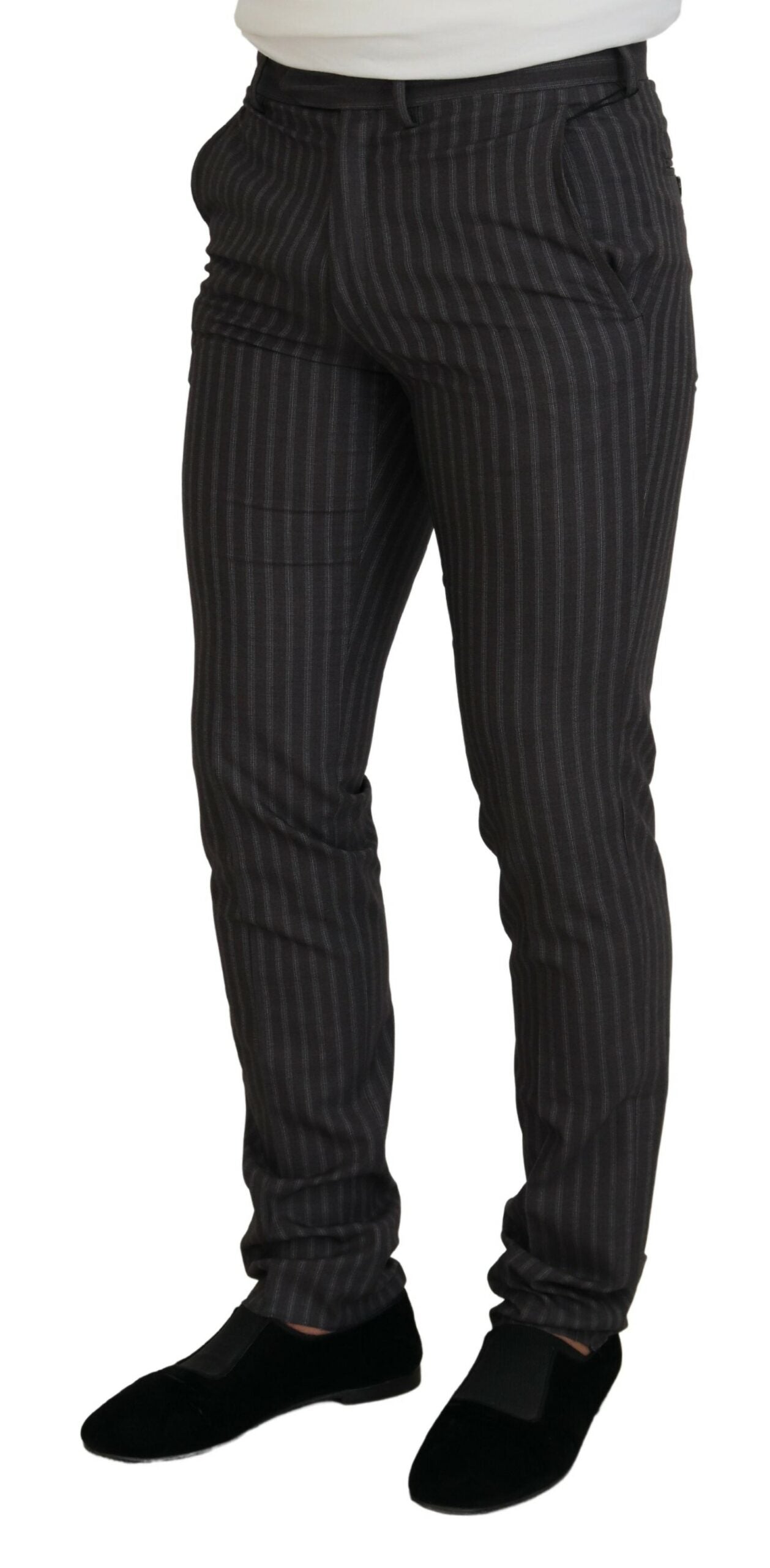 BENCIVENGA Brown Stripes Slim Fit Men Pants | Regal Royce