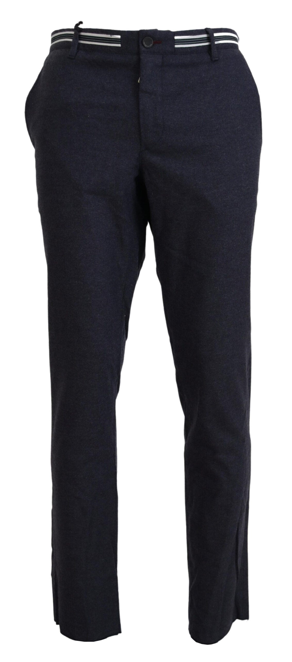 Domenico Tagliente Black Polyester Tapered Dress Pants | Regal Royce