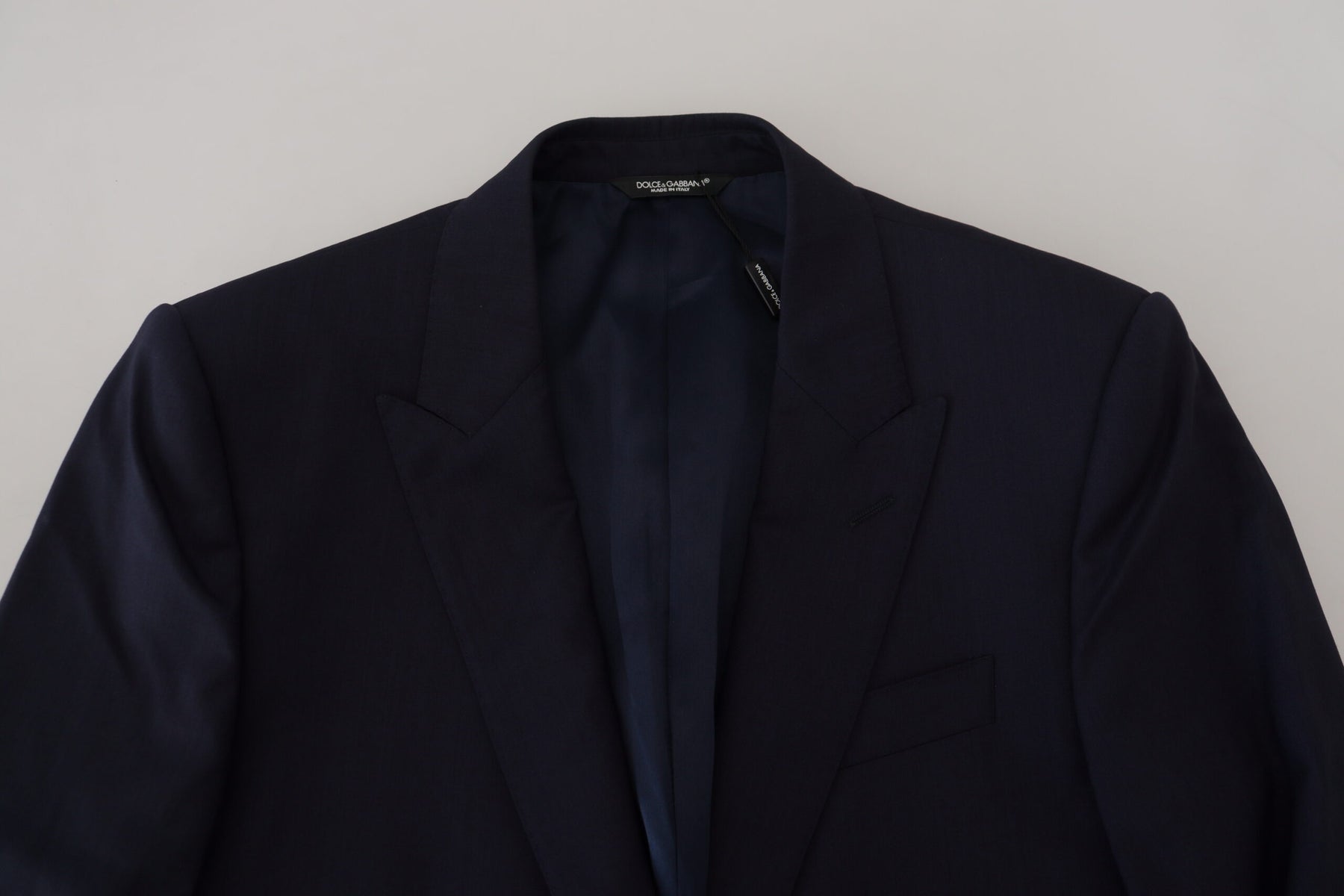 Dolce & Gabbana Blue Wool Slim Fit Formal Coat Blazer | Regal Royce