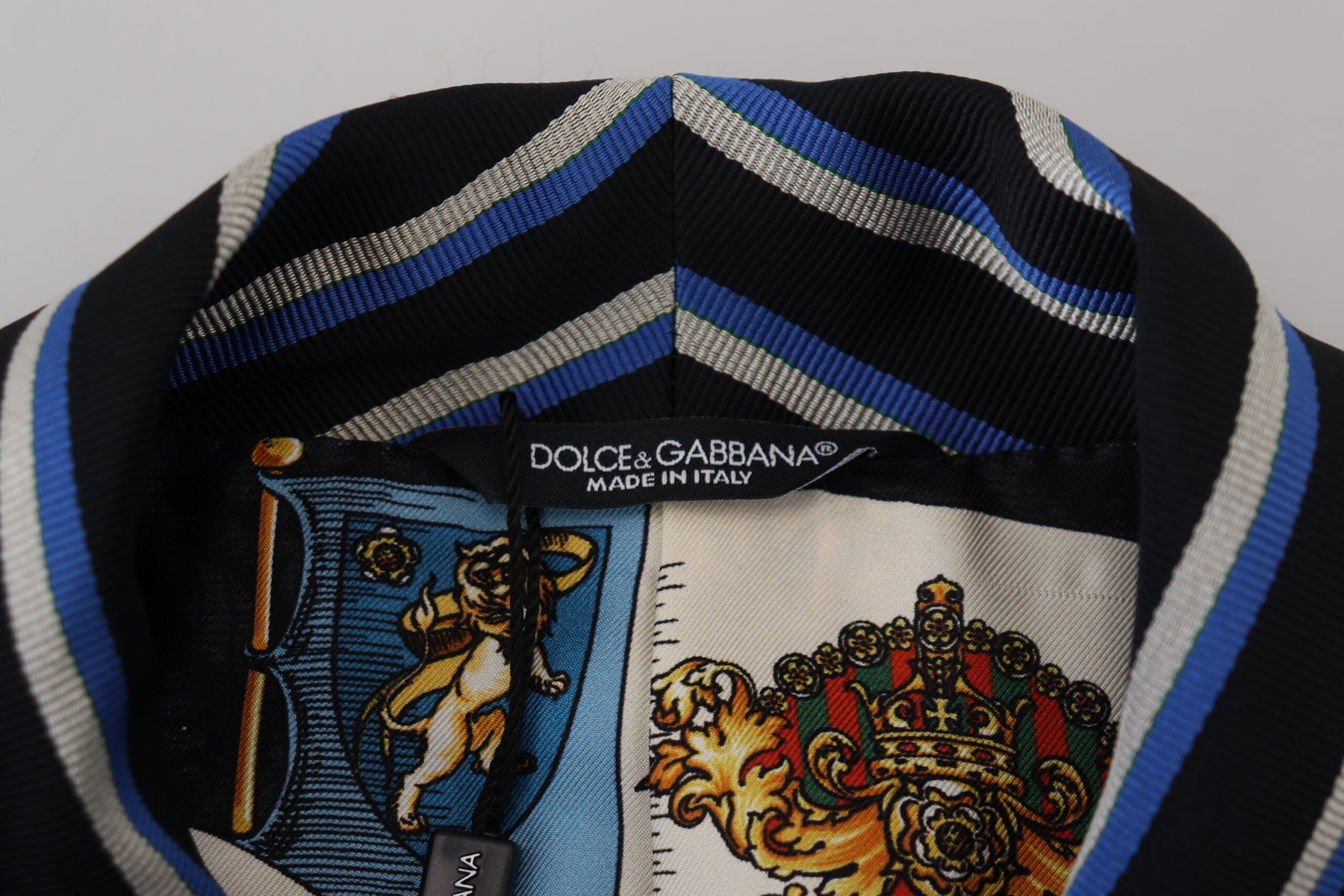 Dolce & Gabbana Black Blue Martini Printed Lining Robe | Regal Royce