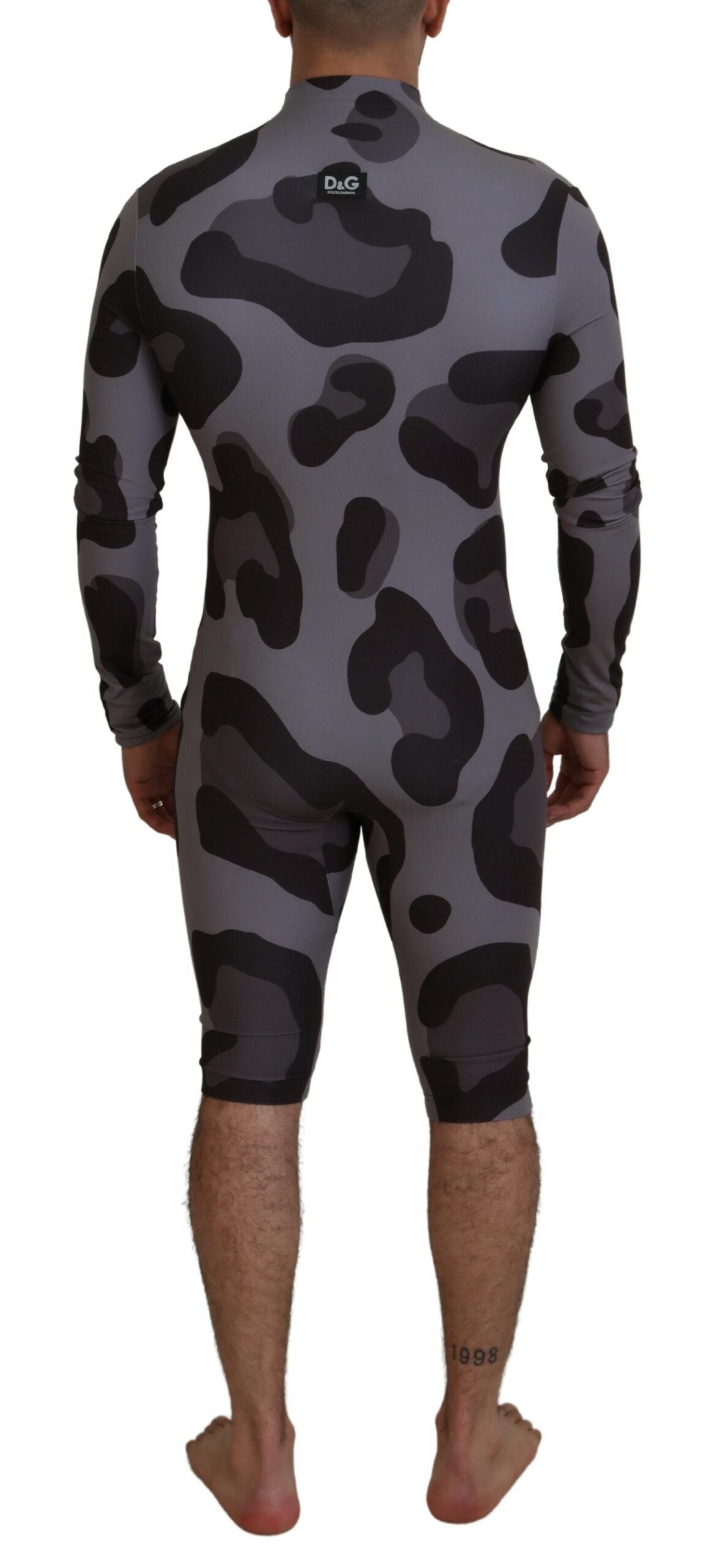 Dolce & Gabbana Gray Patterned Polyester Wetsuit Swimwear | Regal Royce