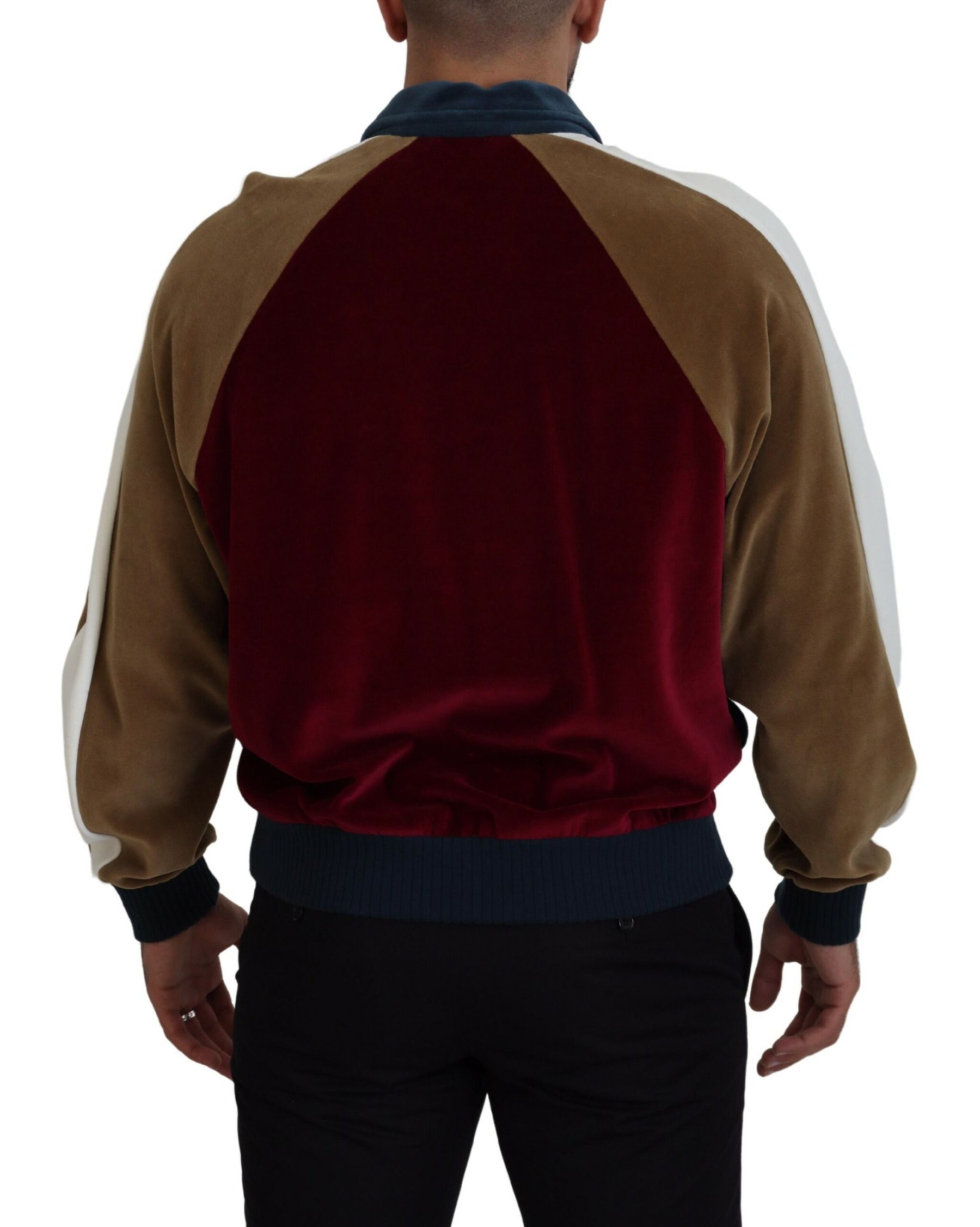 Dolce & Gabbana Multicolor Cotton Collared Pullover Sweater | Regal Royce