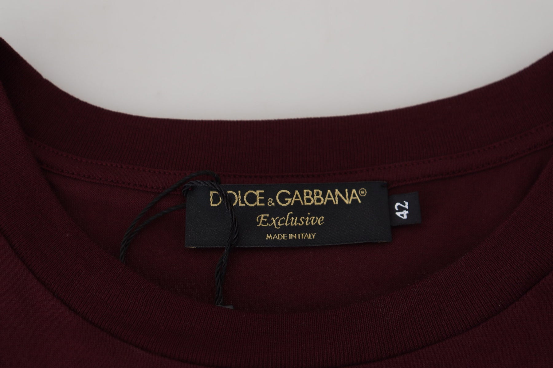 Dolce & Gabbana Maroon Printed Short Sleeves Men T-shirt | Regal Royce