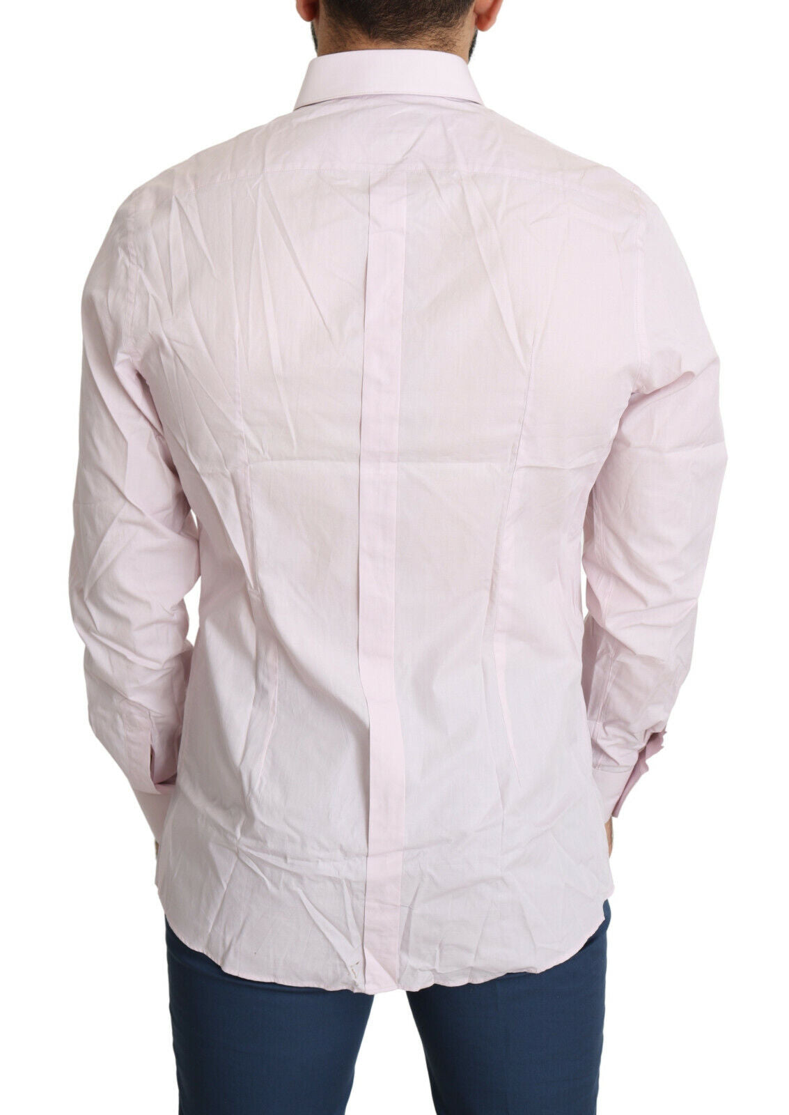 Dolce & Gabbana Light Pink Cotton Formal GOLD Dress Shirt | Regal Royce