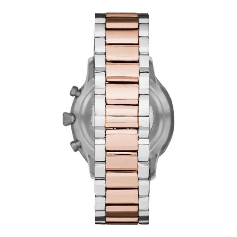 Emporio Armani Silver and Bronze Steel Chronograph Watch | Regal Royce
