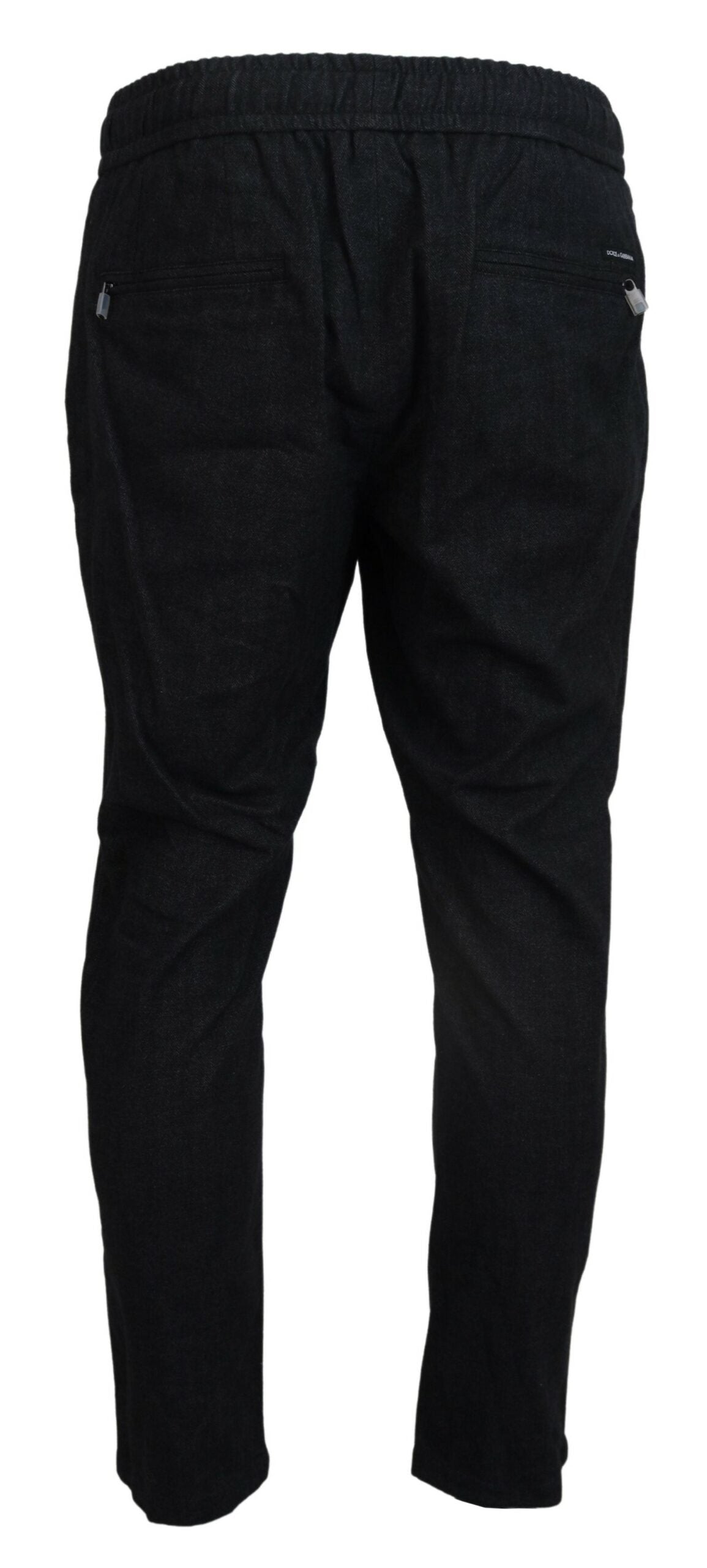 Dolce & Gabbana Grey Cotton Tapered Cotton Pants | Regal Royce