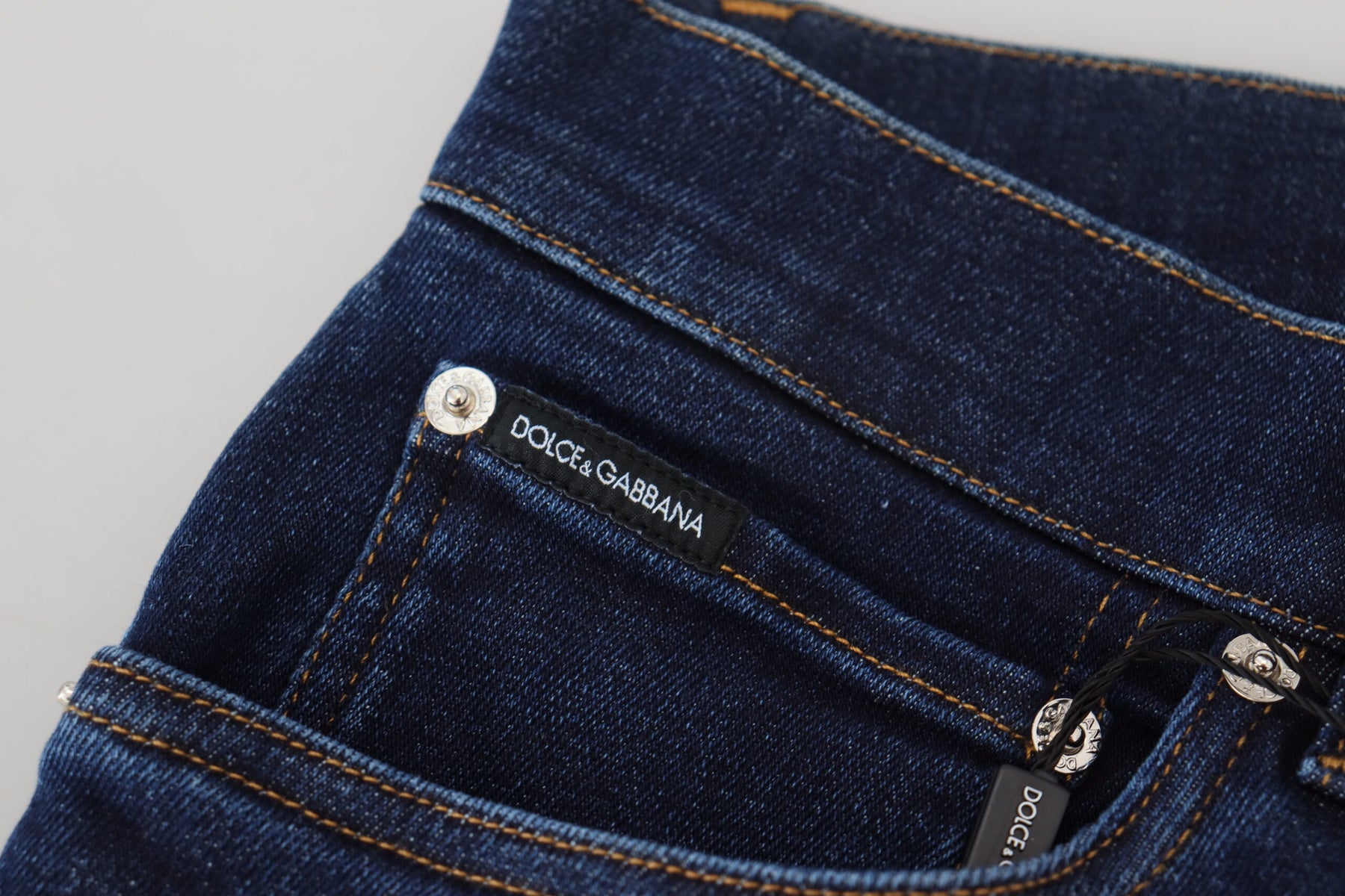 Dolce & Gabbana Dark Blue Cotton Denim SKINNY Jeans | Regal Royce