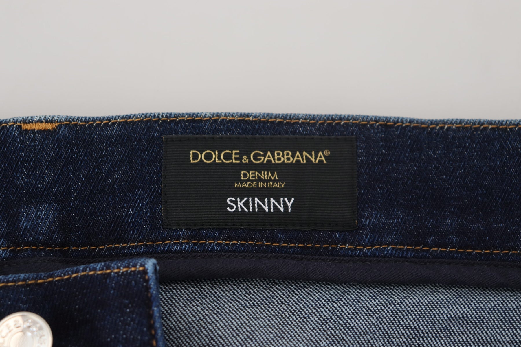 Dolce & Gabbana Dark Blue Cotton Denim SKINNY Jeans | Regal Royce