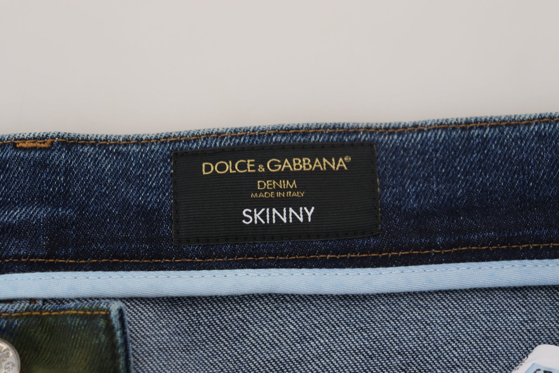 Dolce & Gabbana Blue Green Skinny Cotton Denim Jeans | Regal Royce