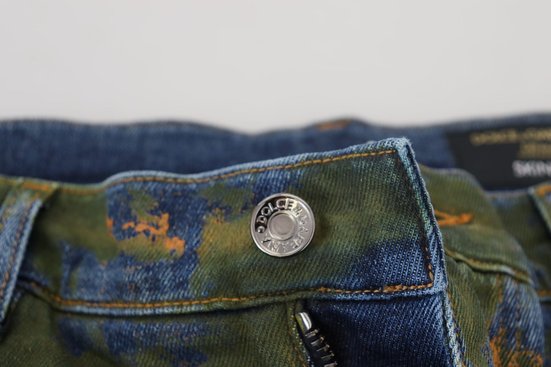 Dolce & Gabbana Blue Green Skinny Cotton Denim Jeans | Regal Royce